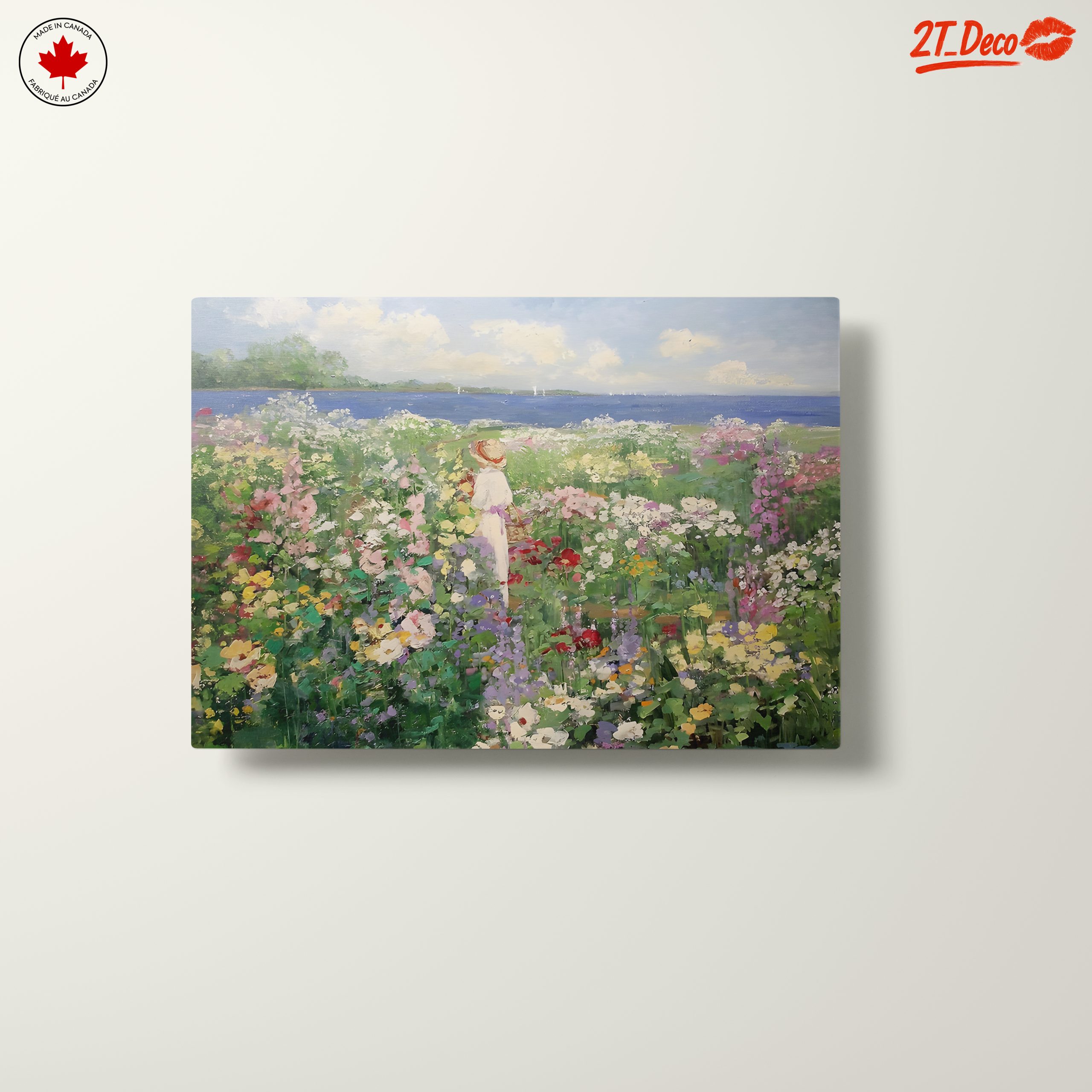 Charming Floral Scene with Woman in Landscape - Image 10