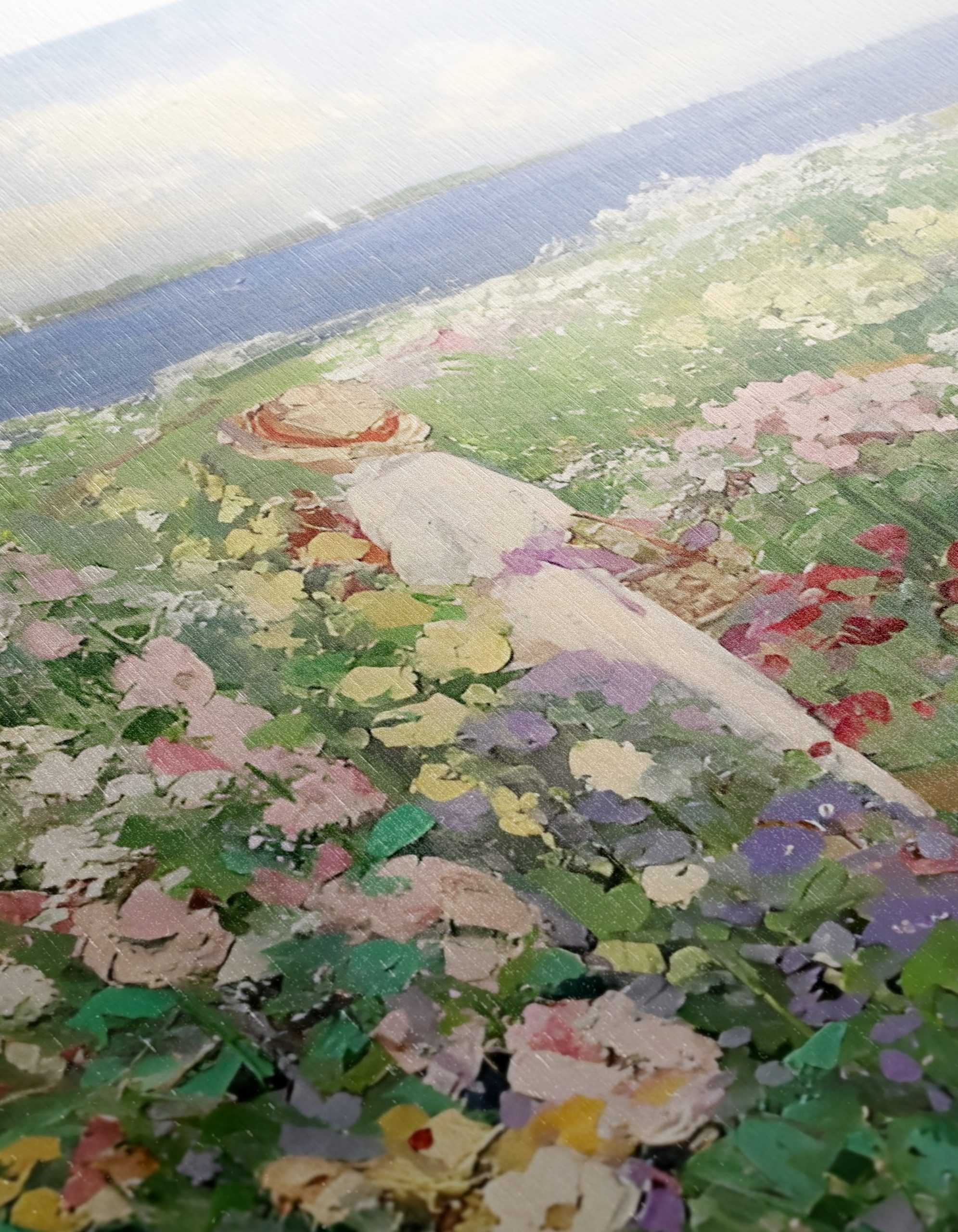 Charming Floral Scene with Woman in Landscape - Image 12