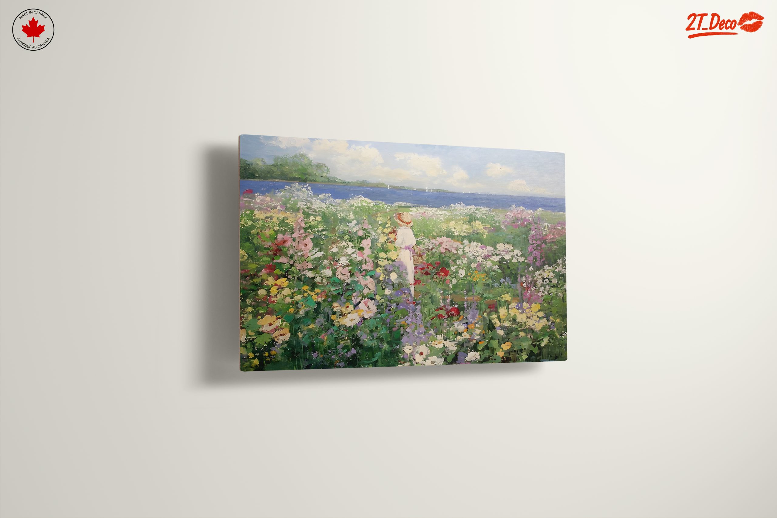 Charming Floral Scene with Woman in Landscape - Image 13