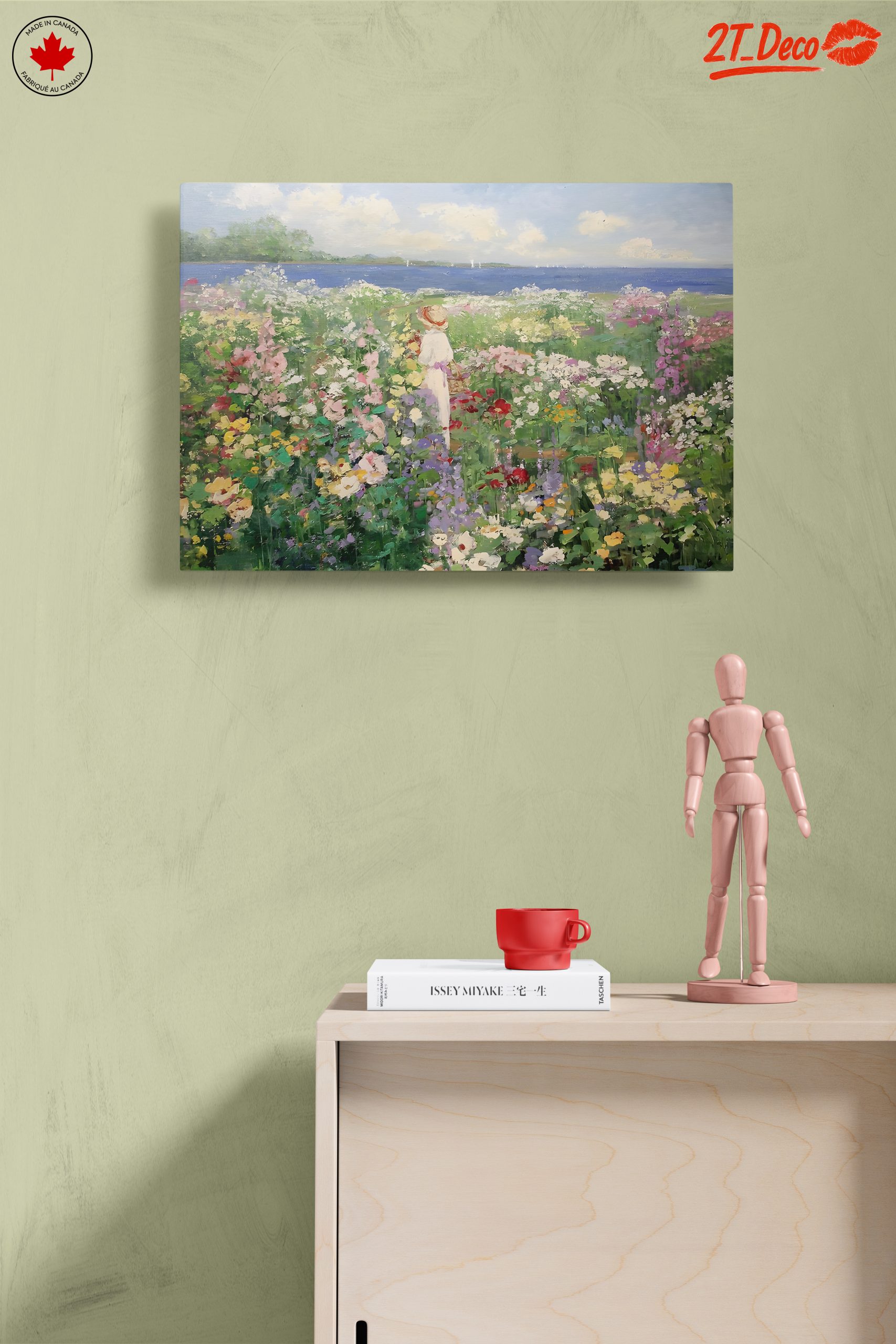 Charming Floral Scene with Woman in Landscape - Image 14
