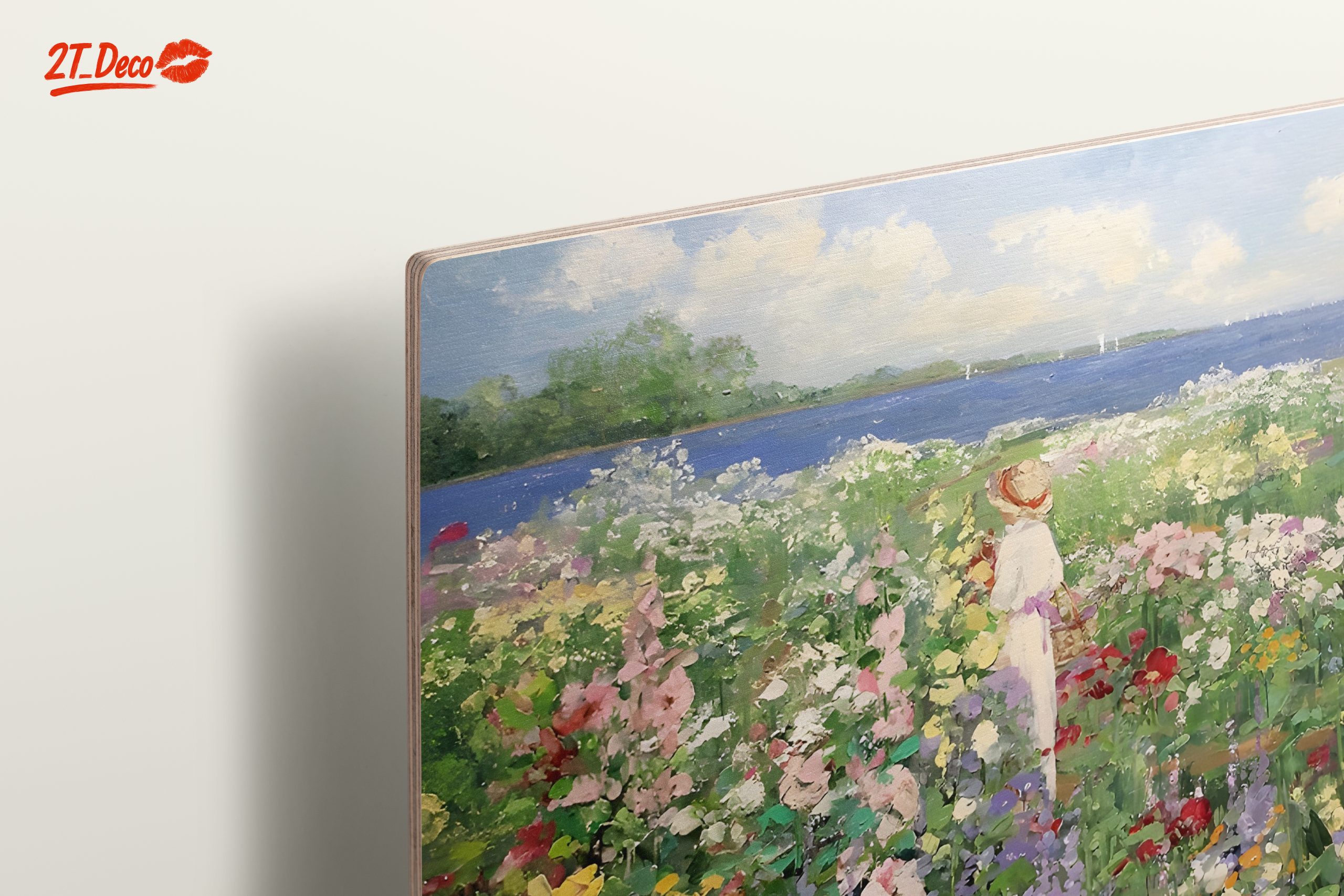 Charming Floral Scene with Woman in Landscape - Image 15