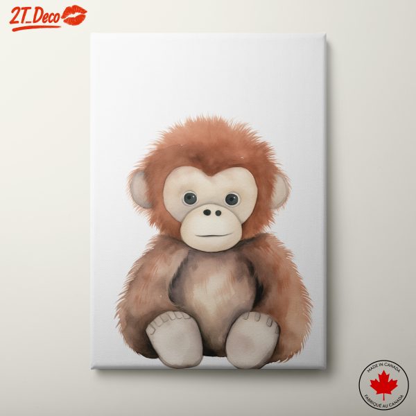 Adorable Monkey Watercolor Art for Kids