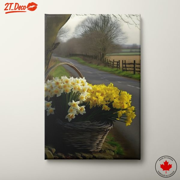 Daffodils in a Rustic Basket