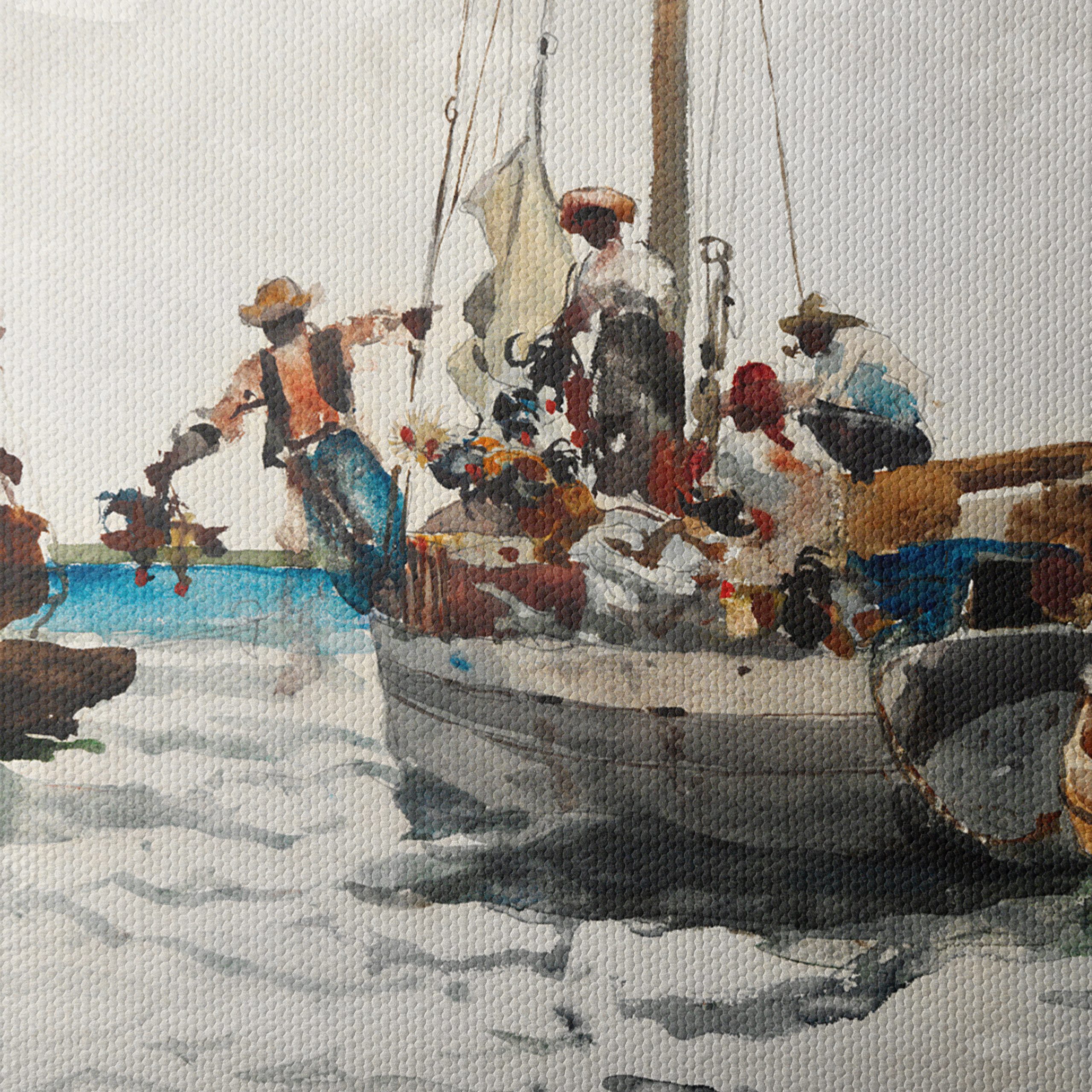 Boats at Sea Watercolor Art - Image 4