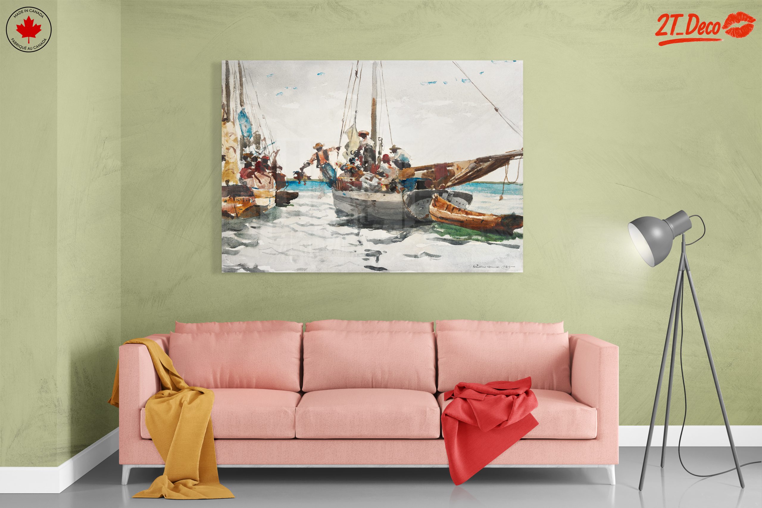 Boats at Sea Watercolor Art - Image 7