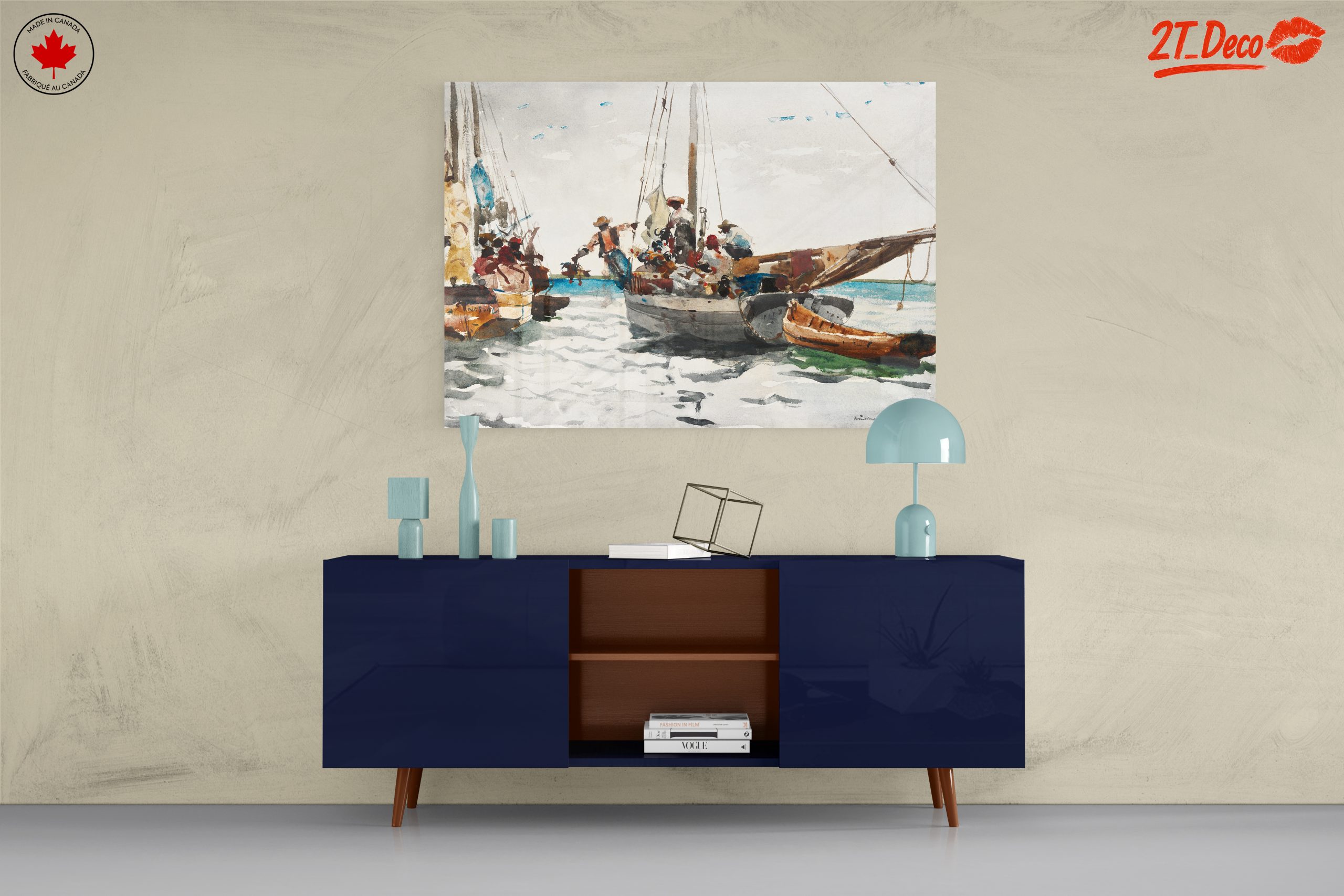 Boats at Sea Watercolor Art - Image 8