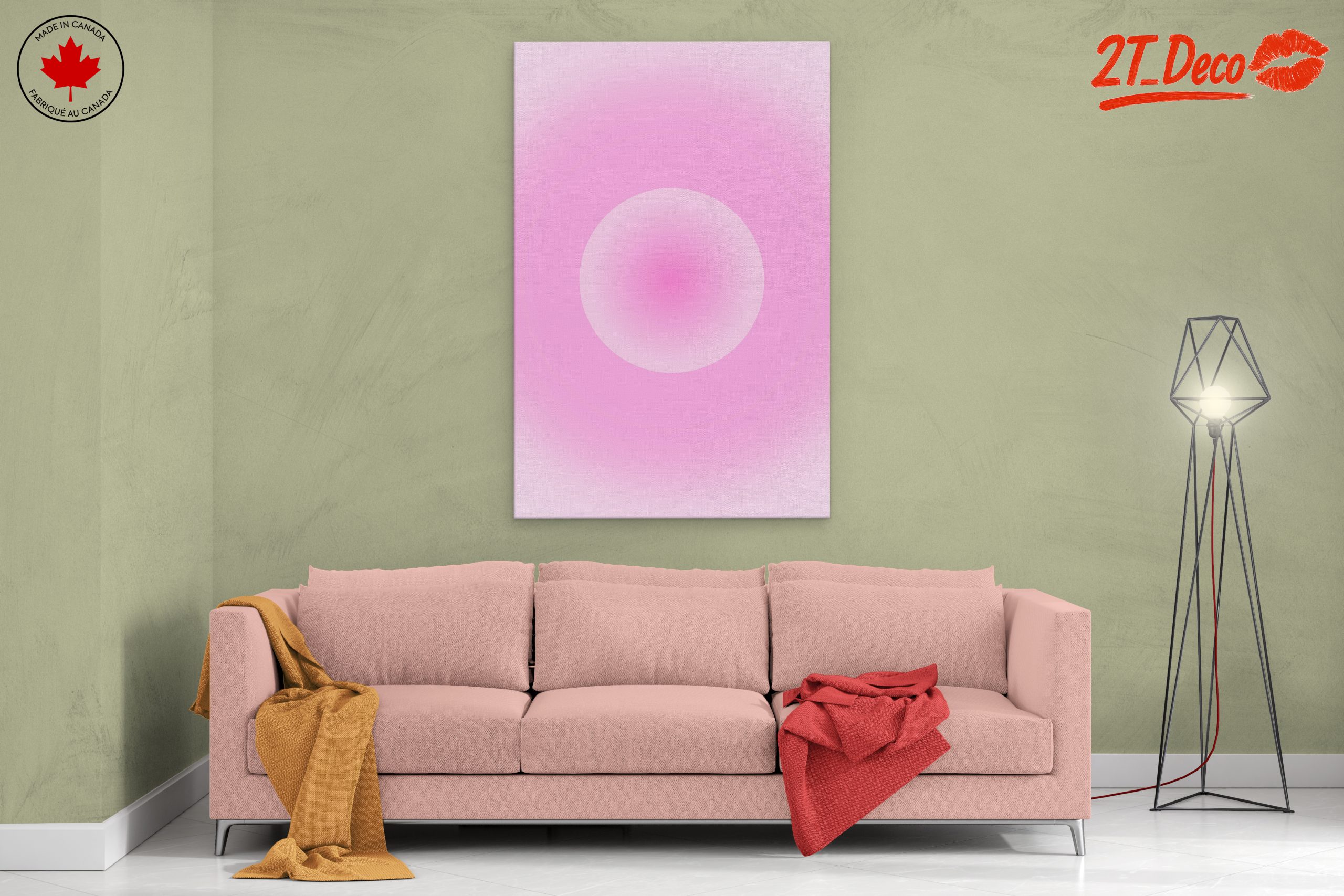 Soft Pink Gradient Modern Abstract Art - Image 2