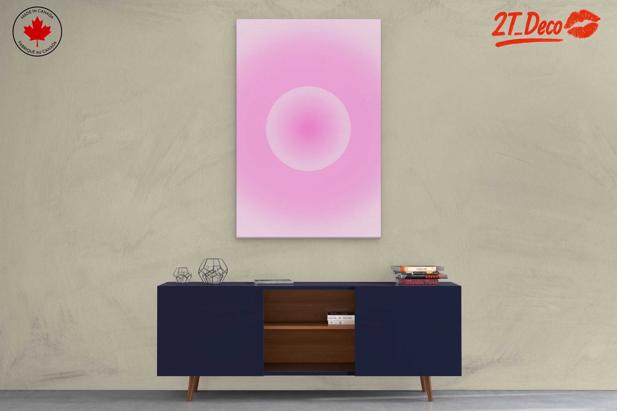 Soft Pink Gradient Modern Abstract Art - Image 3
