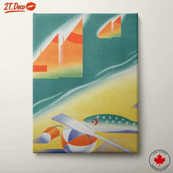 Vibrant Abstract Coastal Landscape Art