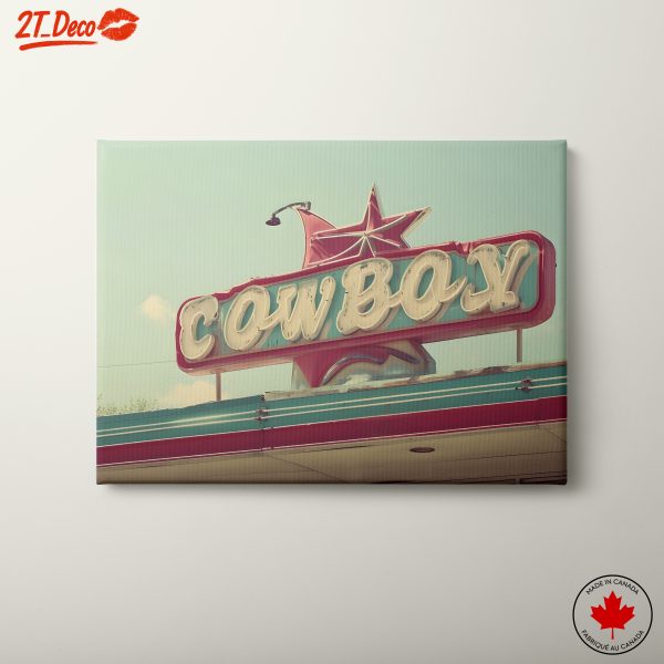 Vintage Cowboy Diner Sign Artwork