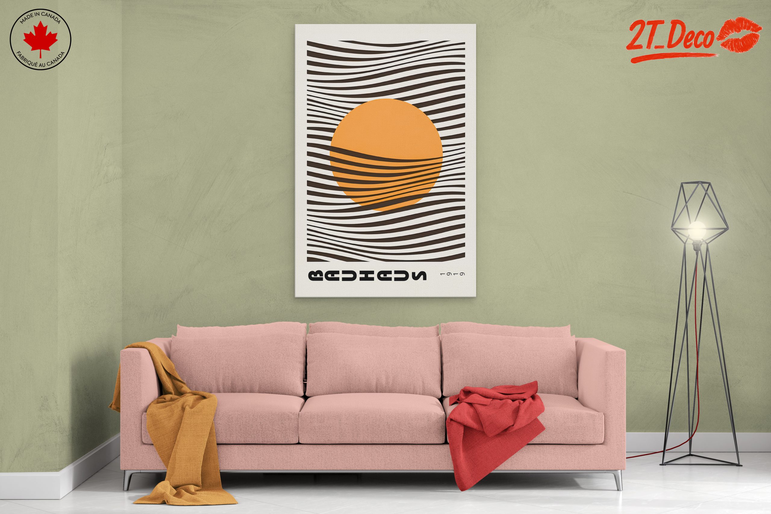 Colorful Abstract Design with Sun and Waves - Image 2