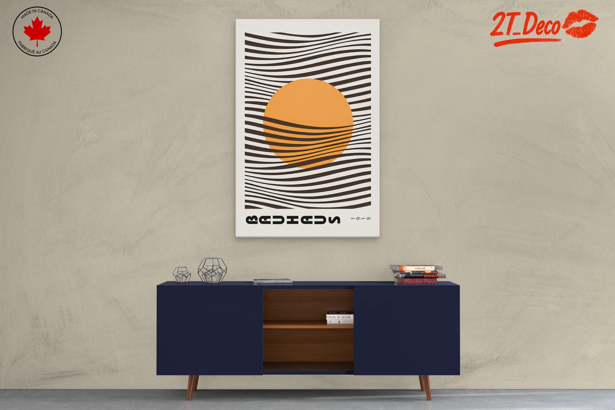 Colorful Abstract Design with Sun and Waves - Image 3