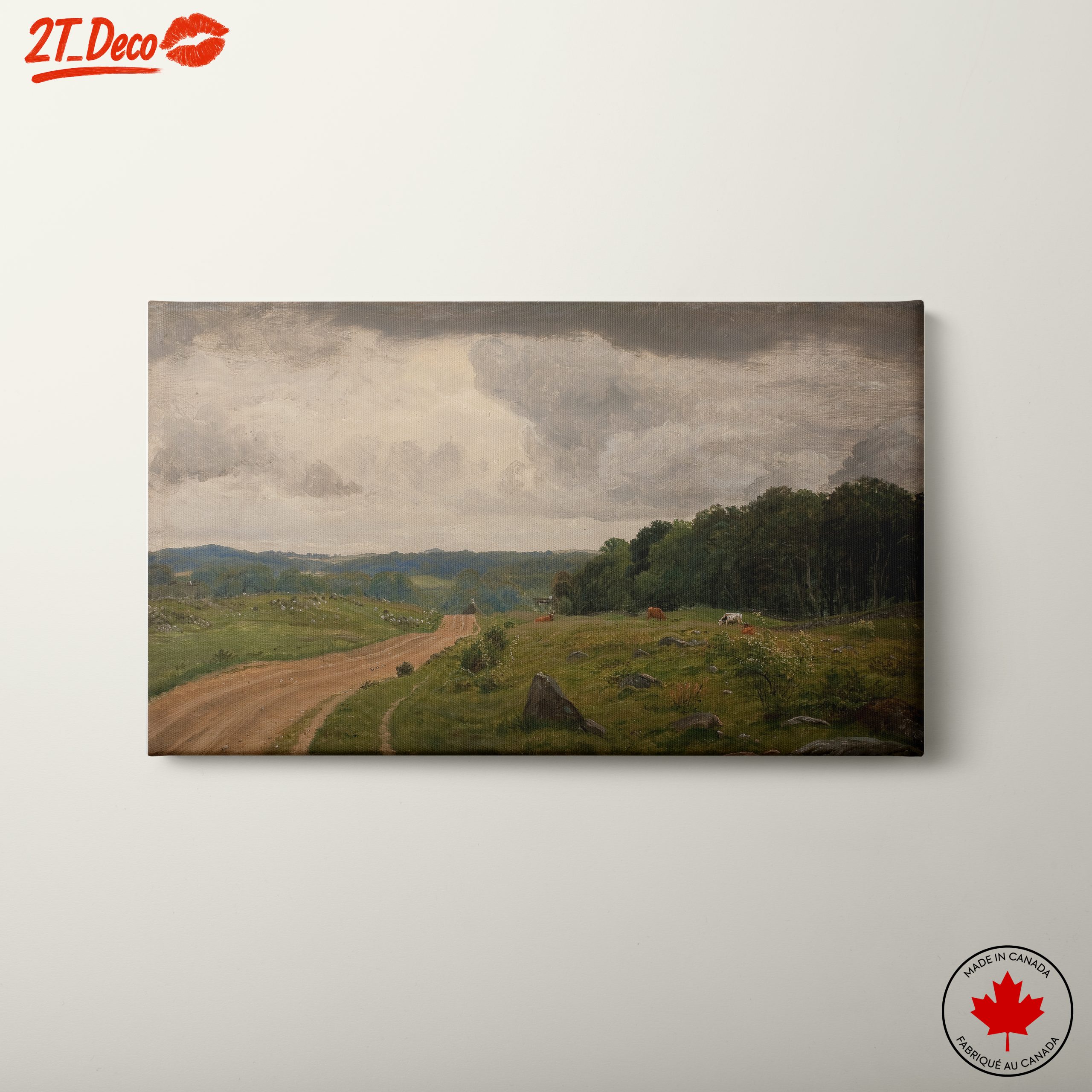 Serene Rural Landscape with Cows