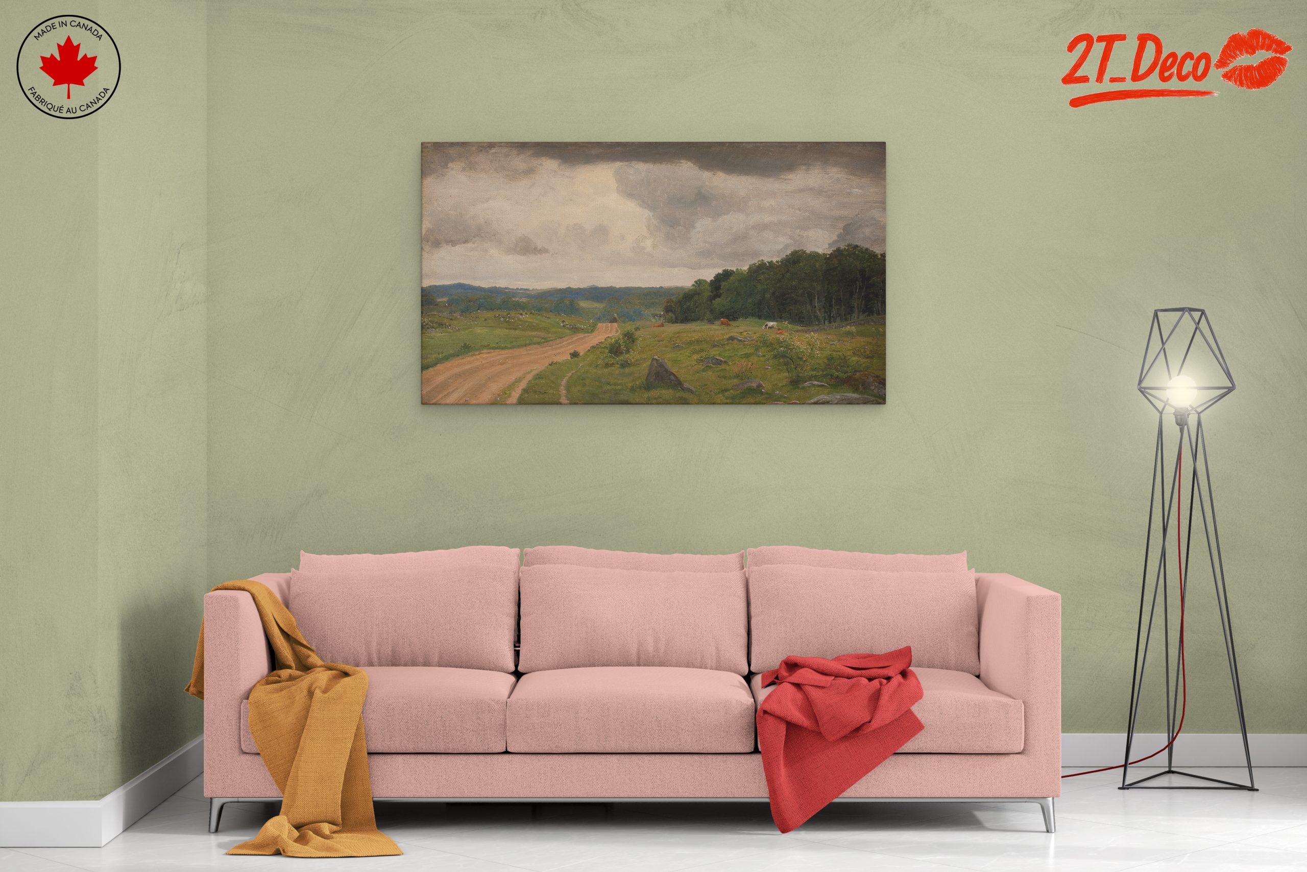 Serene Rural Landscape with Cows - Image 2