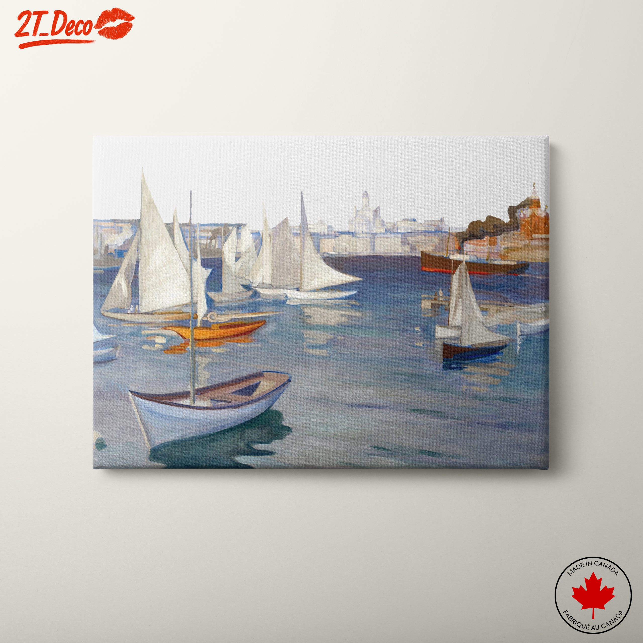 Sailing Boats at Harbor in Vibrant Colors