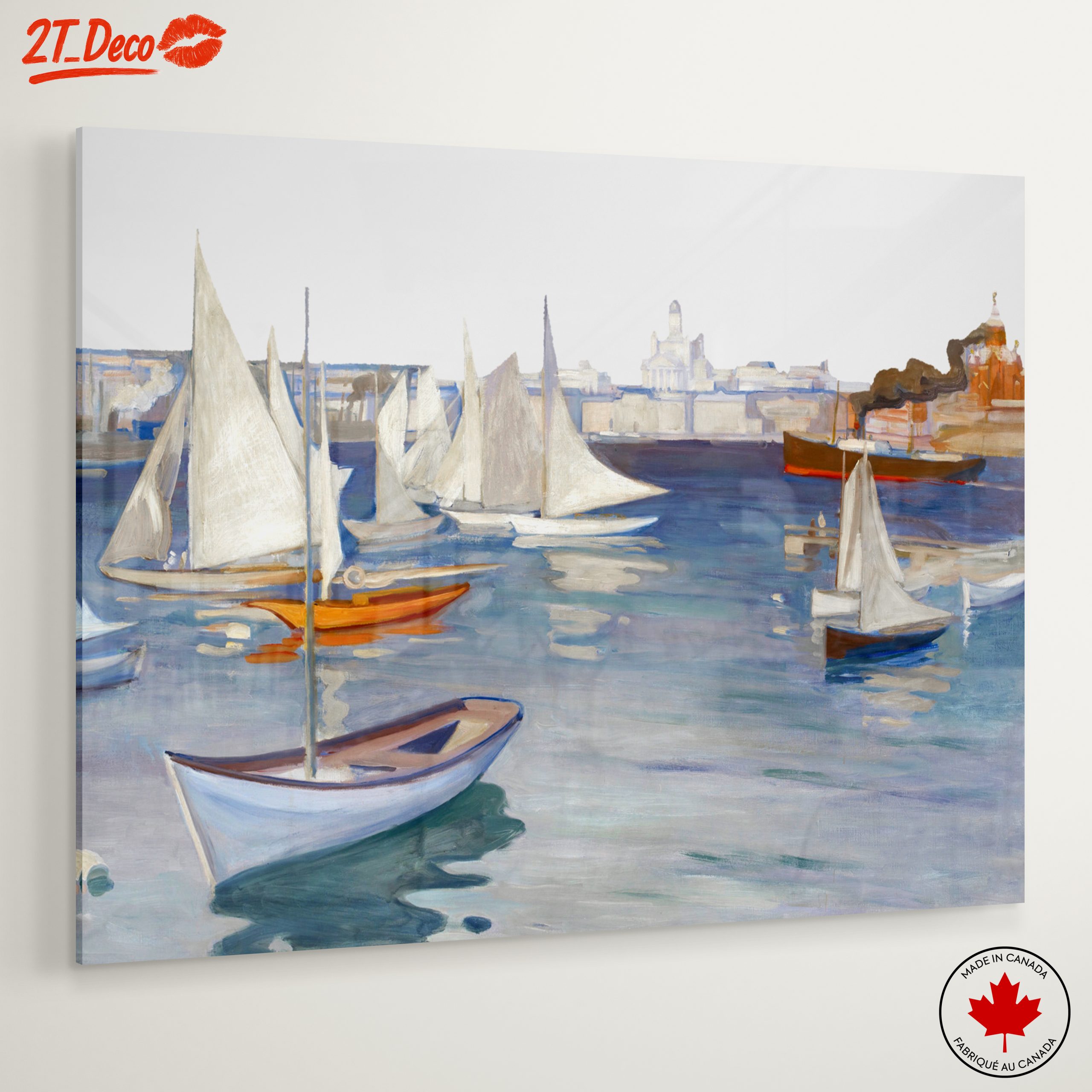 Sailing Boats at Harbor in Vibrant Colors - Image 6