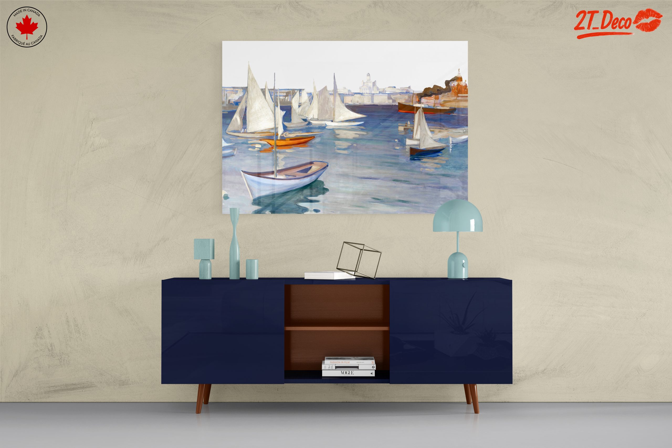 Sailing Boats at Harbor in Vibrant Colors - Image 8
