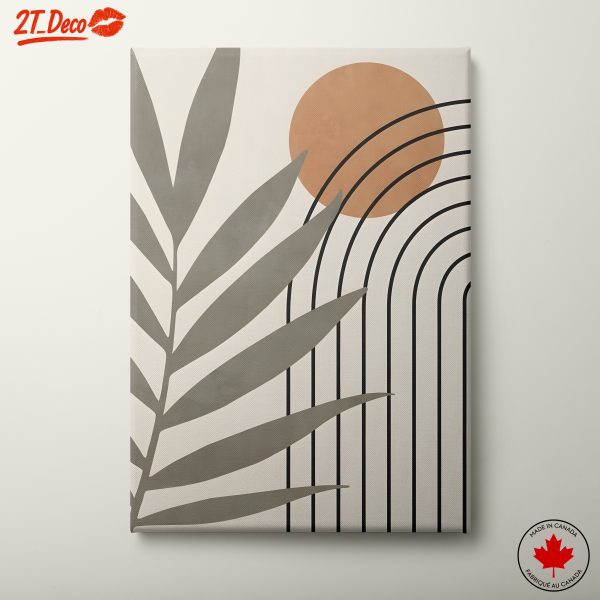 Abstract Botanical Art with Geometric Elements