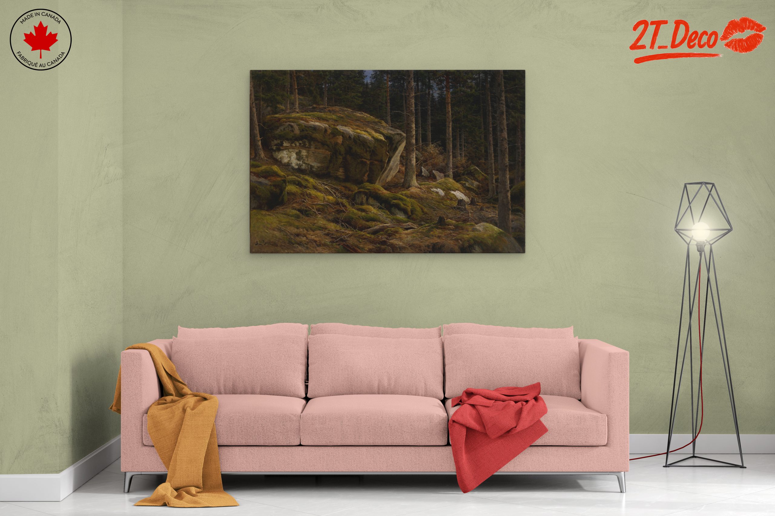 Serene Forest Landscape with Mossy Rocks - Image 2
