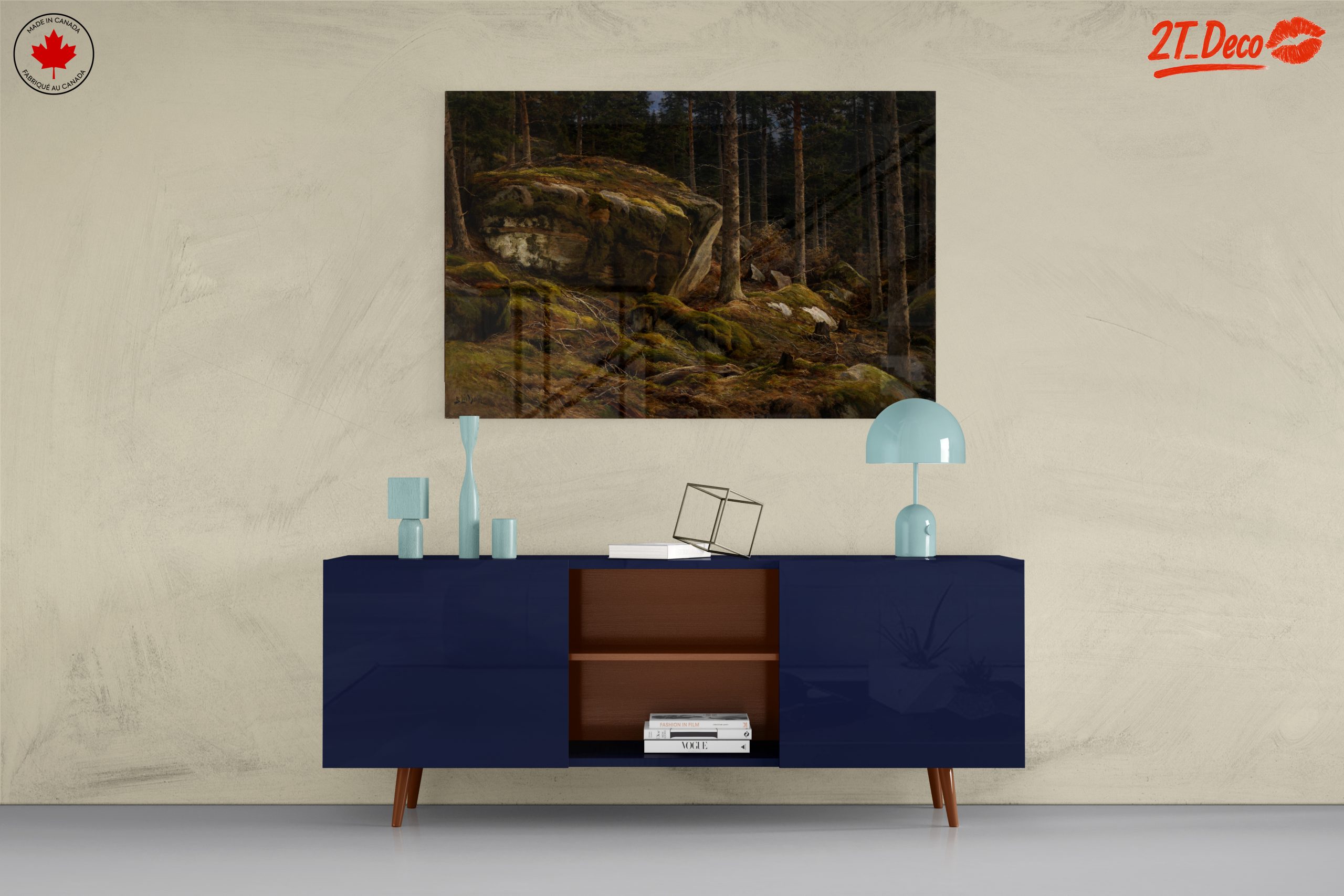 Serene Forest Landscape with Mossy Rocks - Image 8