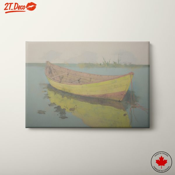 Yellow Boat in Serene Waters