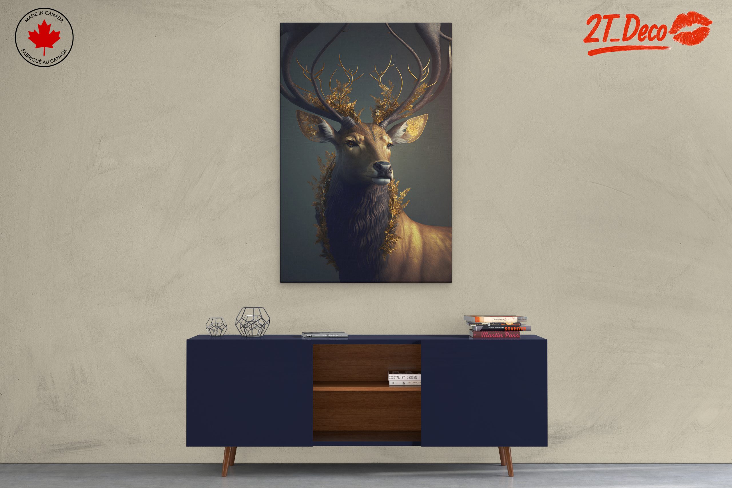 Golden Antlered Deer Art - Image 3