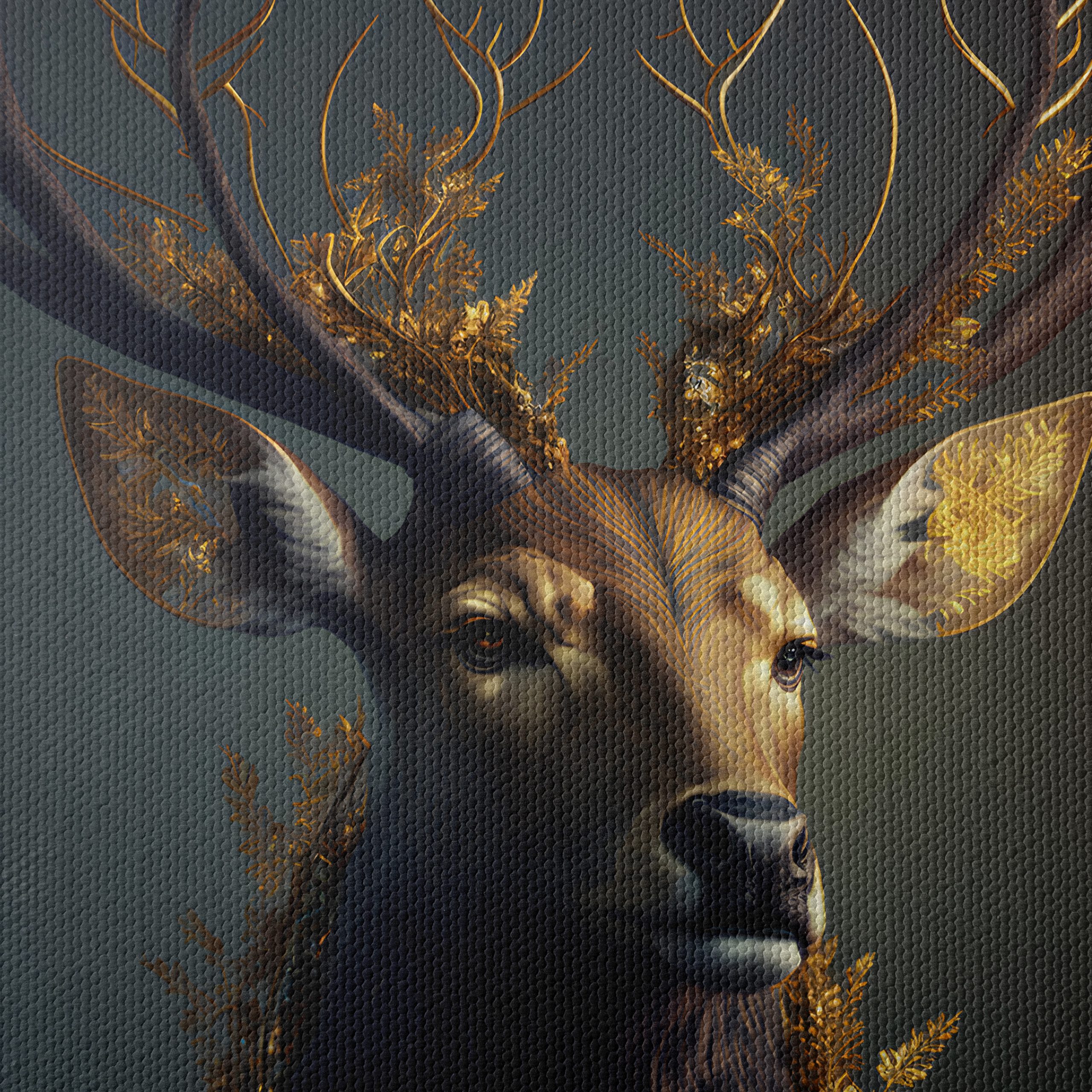 Golden Antlered Deer Art - Image 4