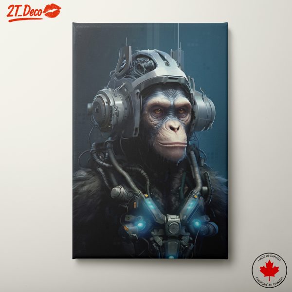 Cybernetic Animal Artwork Featuring Futuristic Gorilla