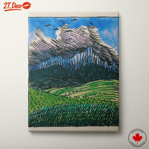 Stylized Abstract Landscape with Clouds