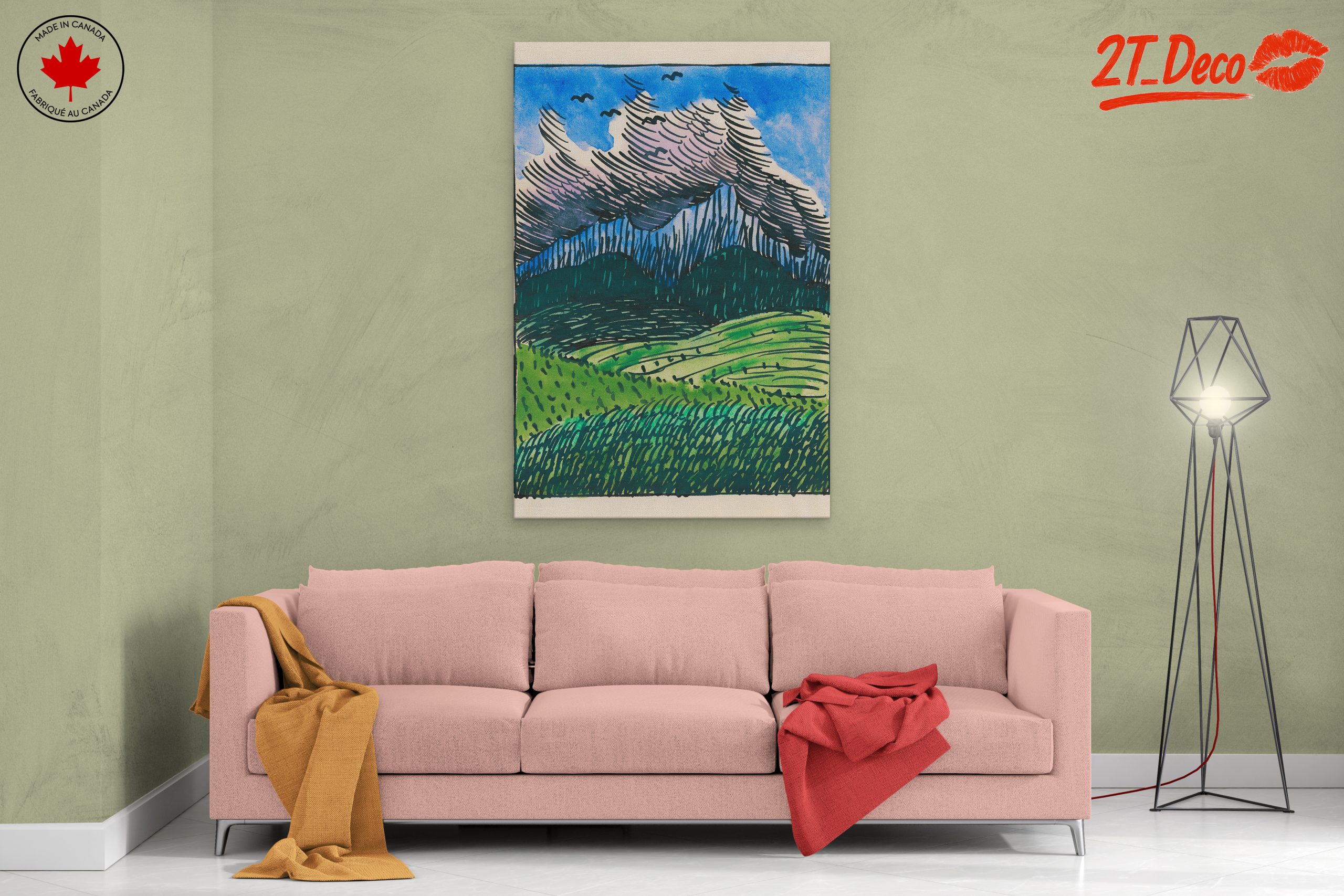 Stylized Abstract Landscape with Clouds - Image 2