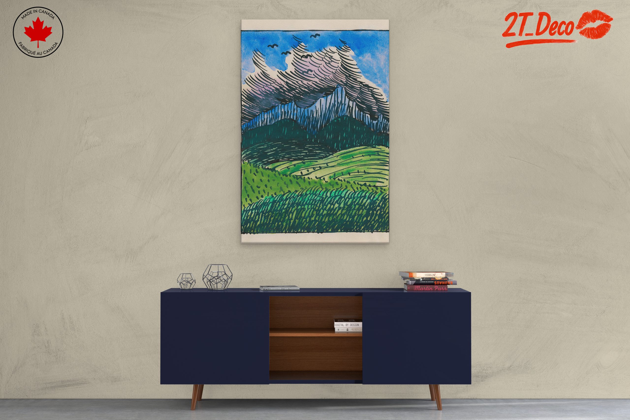 Stylized Abstract Landscape with Clouds - Image 3