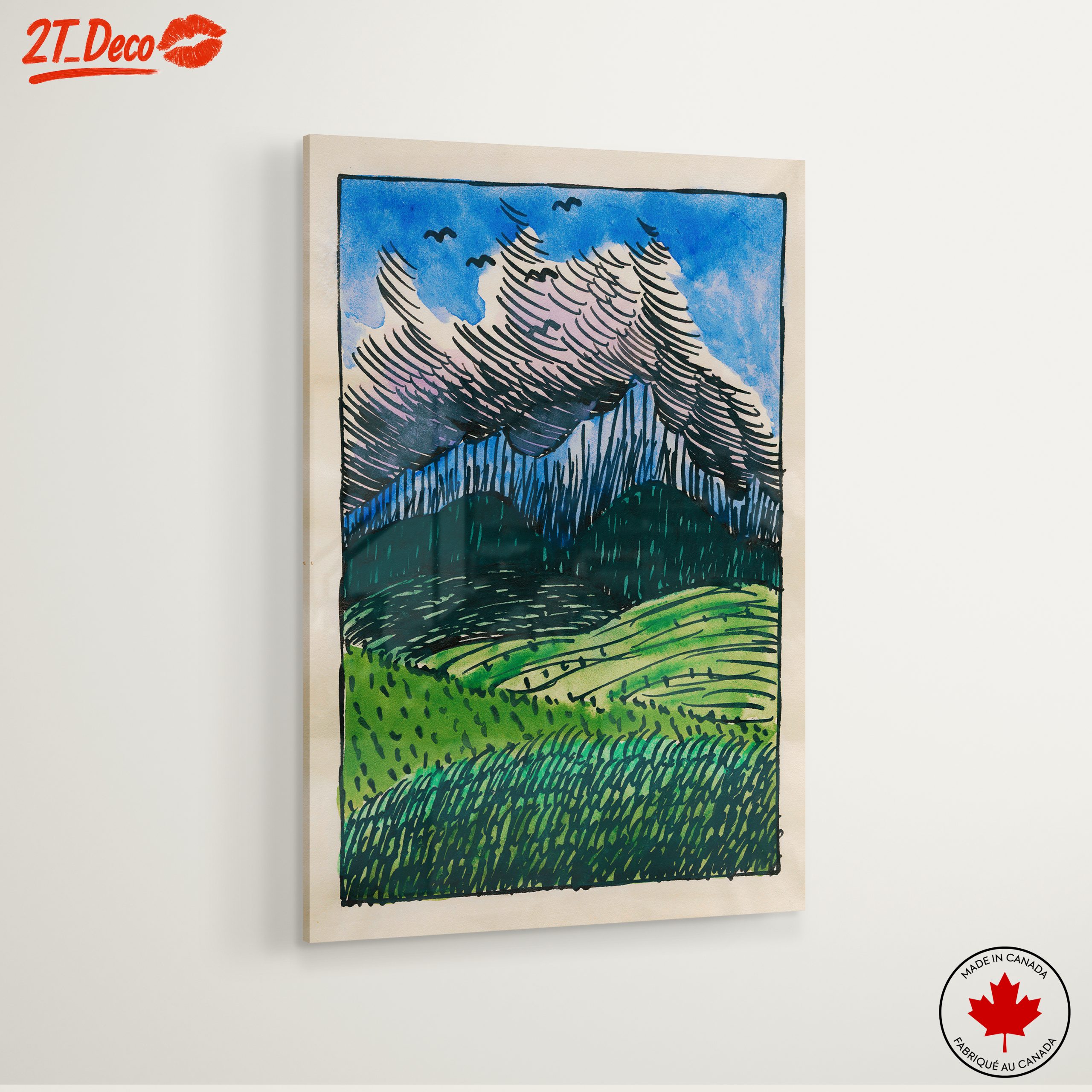 Stylized Abstract Landscape with Clouds - Image 6