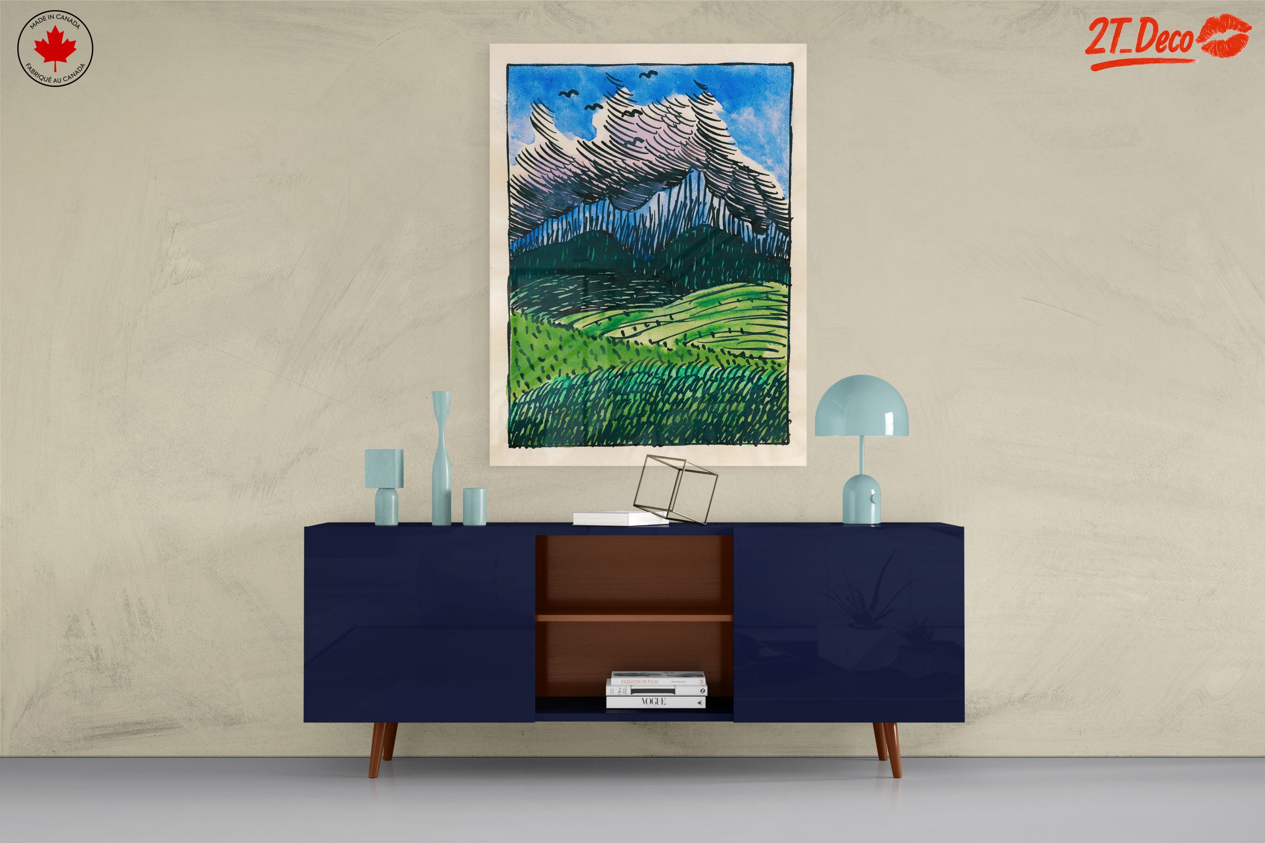 Stylized Abstract Landscape with Clouds - Image 8