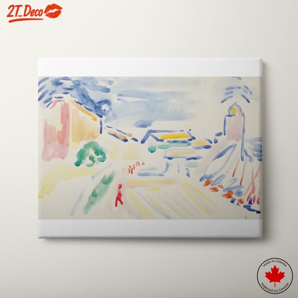 Colorful Abstract Landscape with Figures