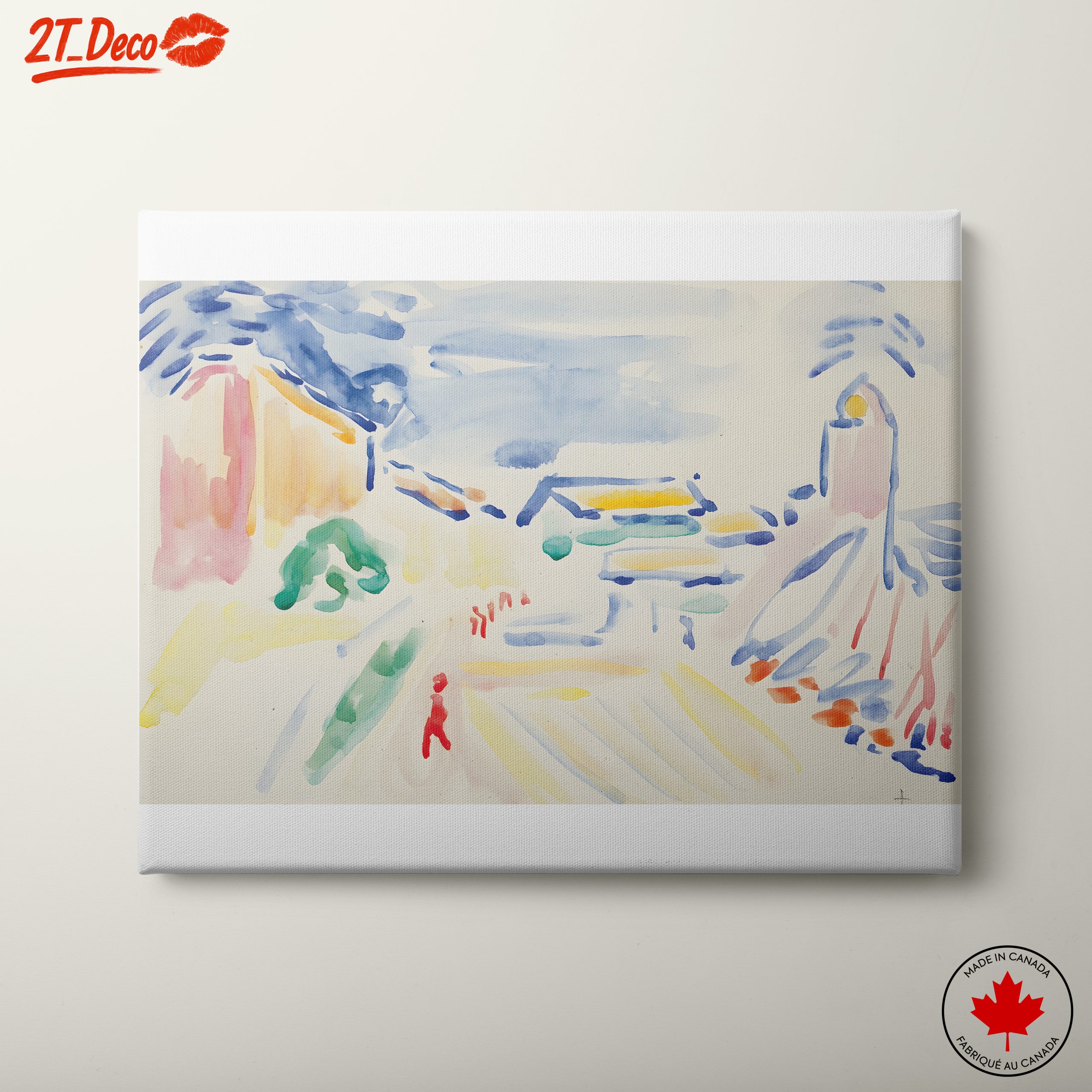 Colorful Abstract Landscape with Figures