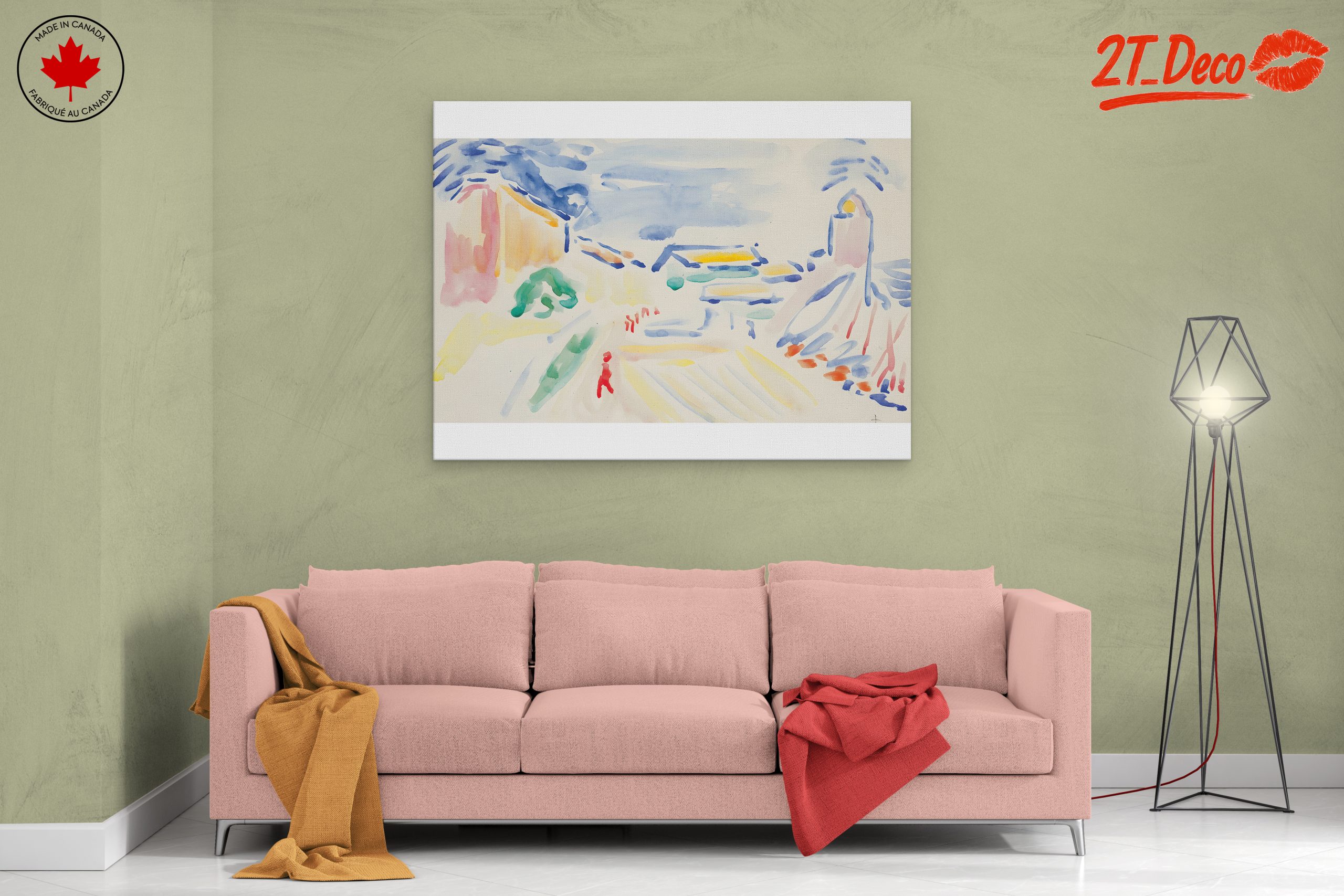 Colorful Abstract Landscape with Figures - Image 2