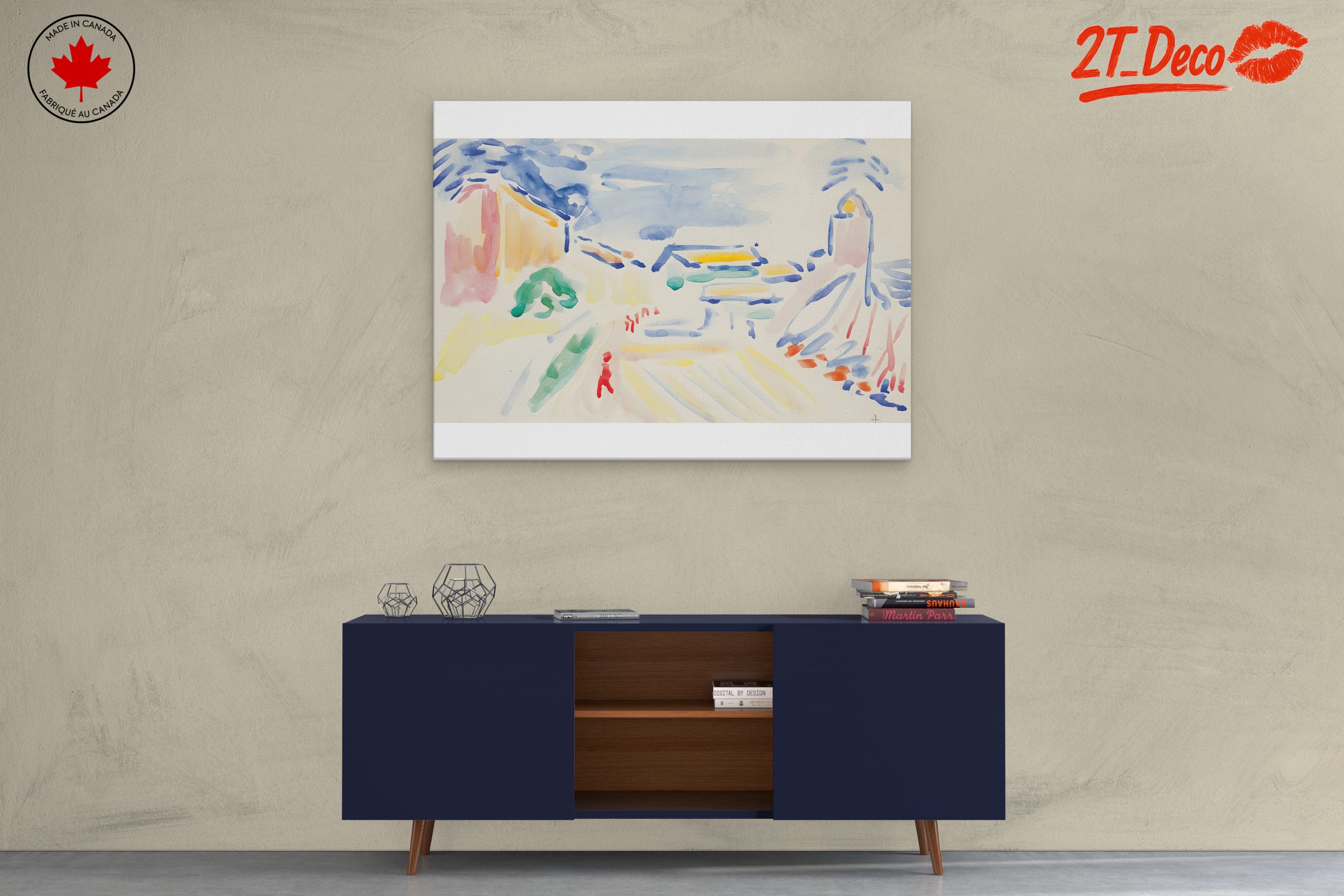Colorful Abstract Landscape with Figures - Image 3