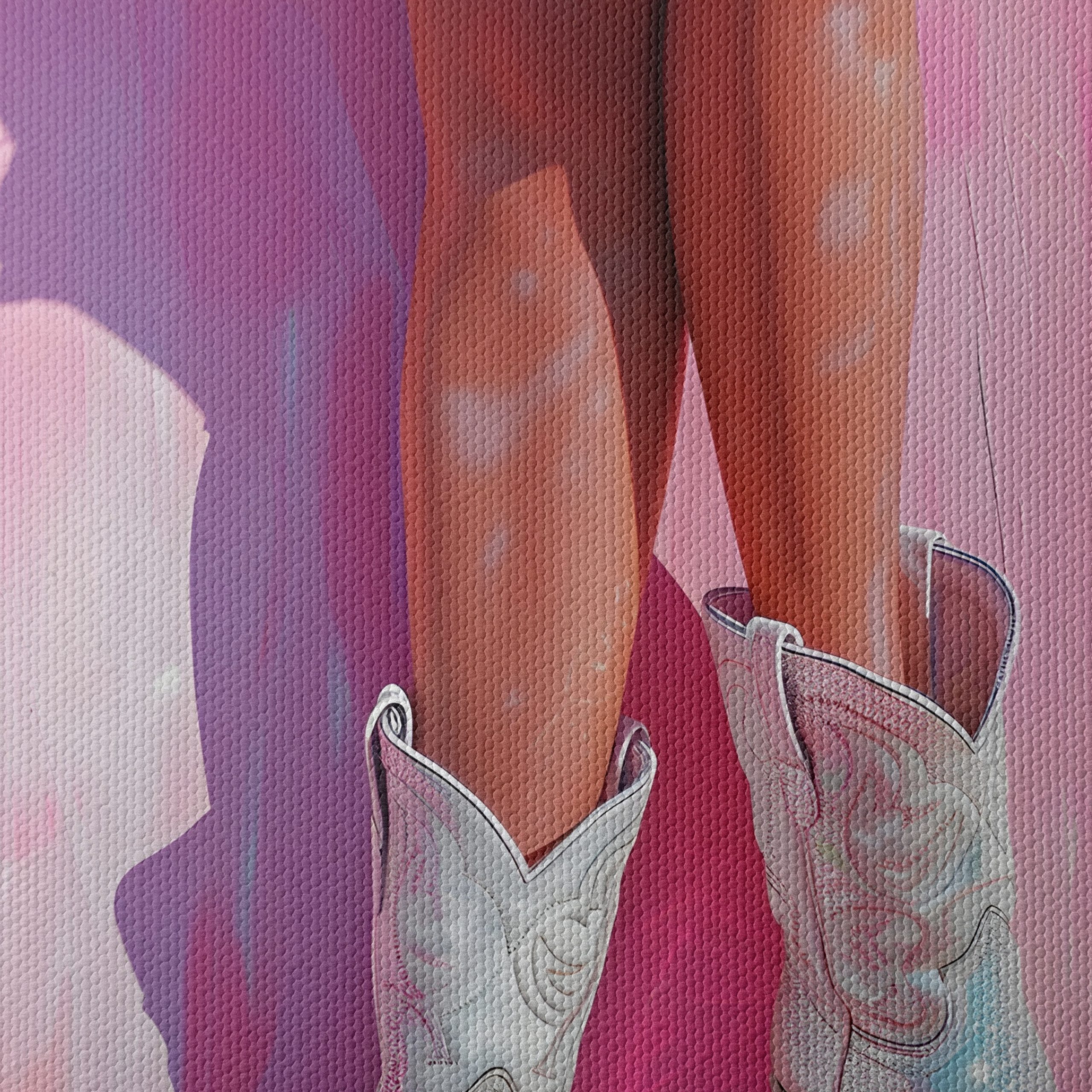 Stylized Fashion Artwork with Shimmering Cowboy Boots - Image 4