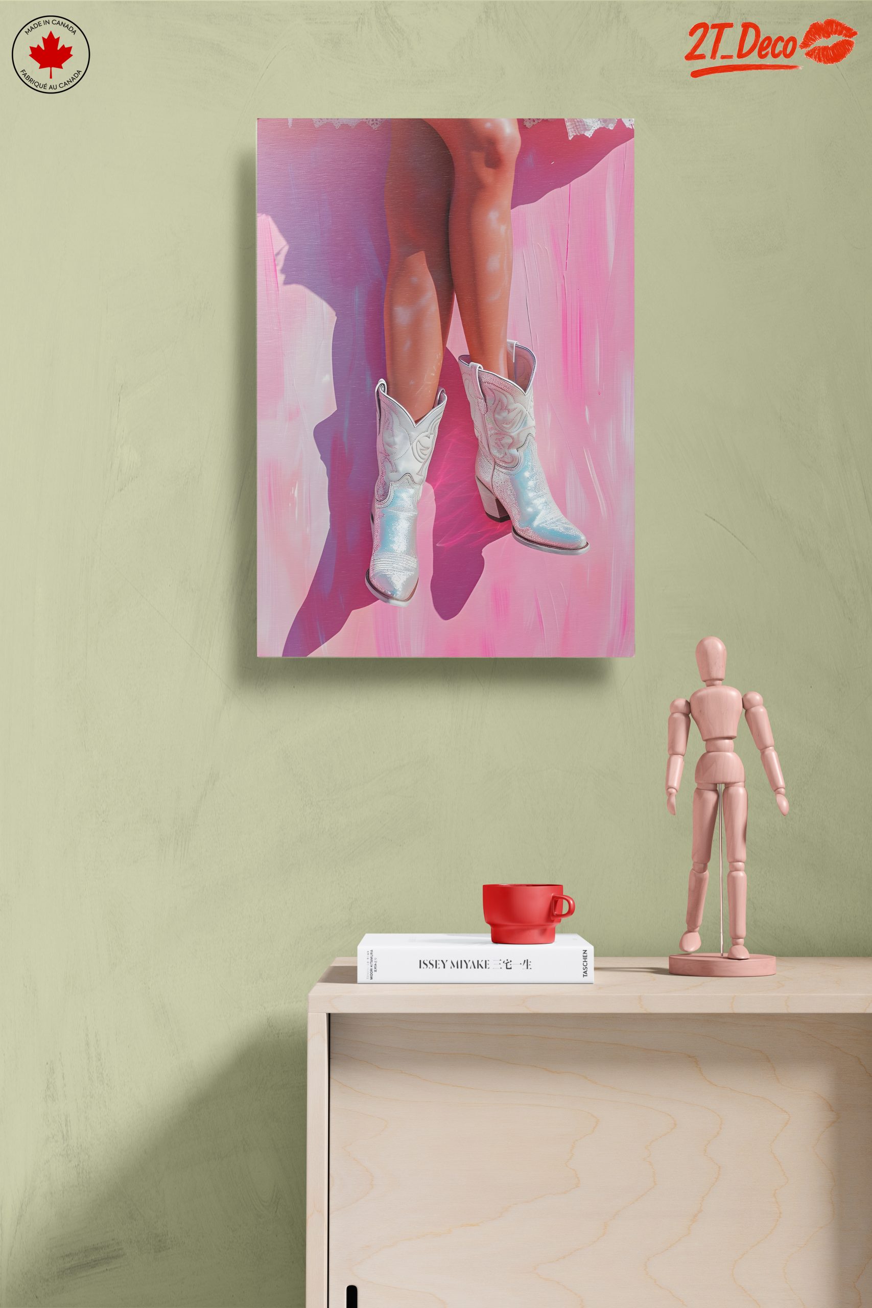 Stylized Fashion Artwork with Shimmering Cowboy Boots - Image 14