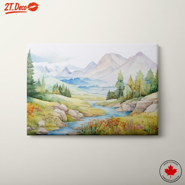Serene Nature Landscape with Mountains and River 3