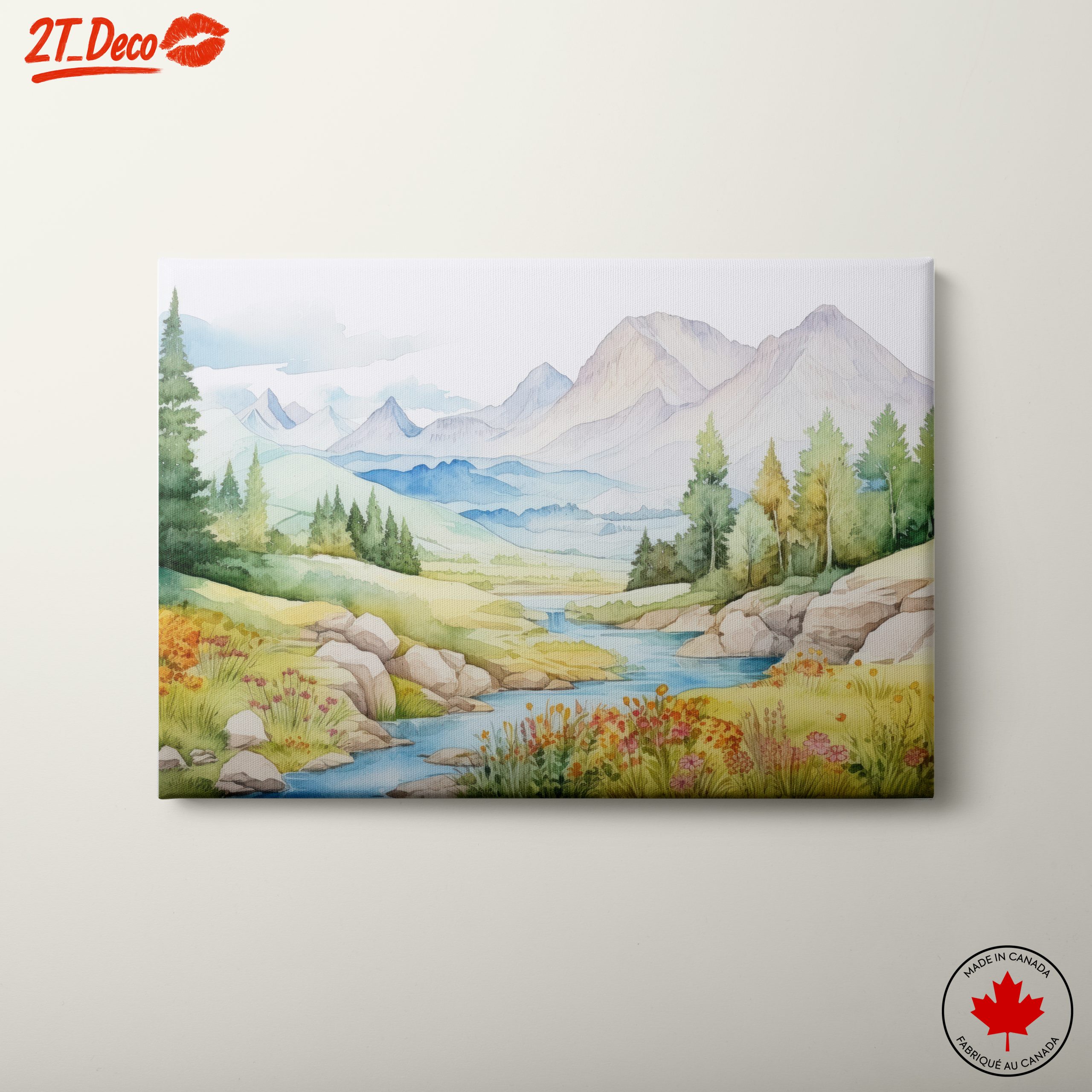 Serene Nature Landscape with Mountains and River 3