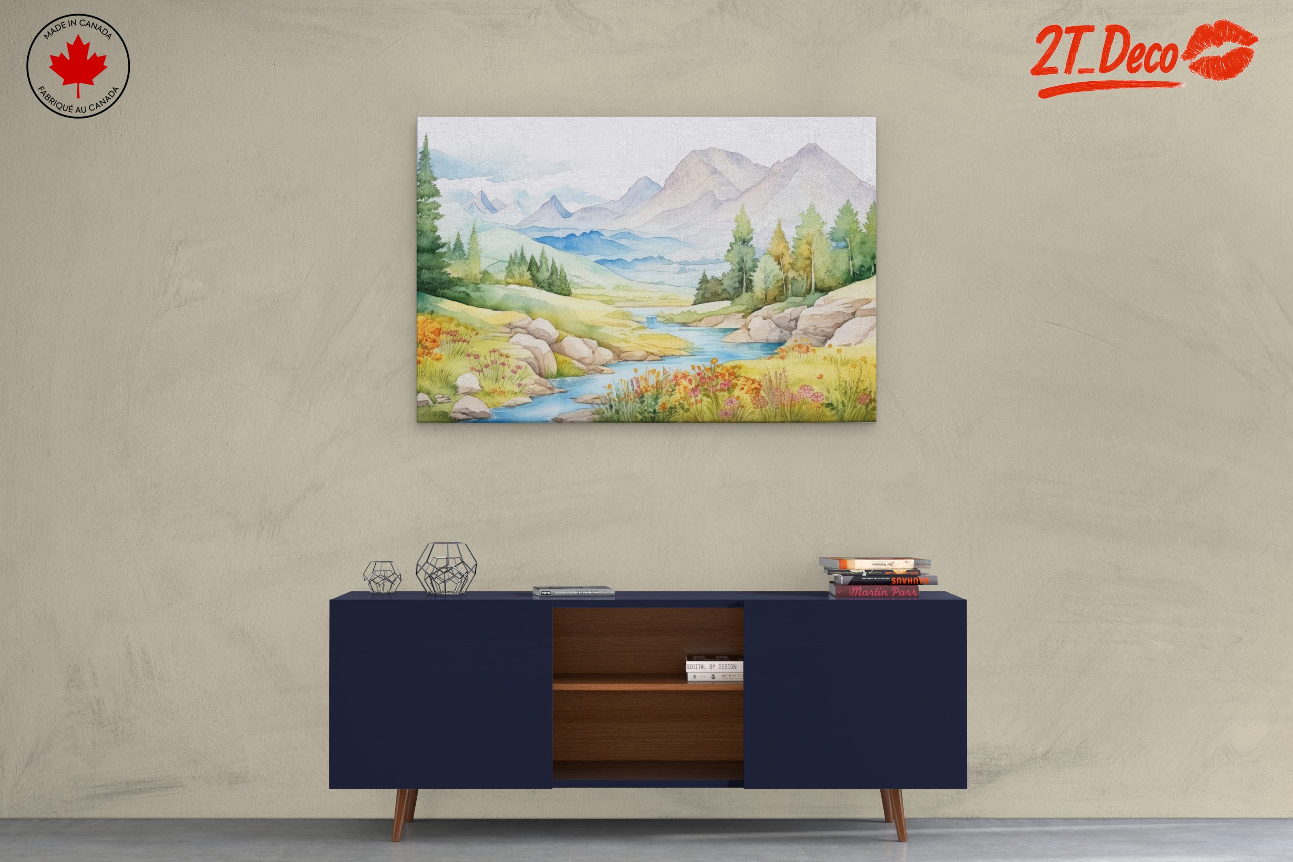 Serene Nature Landscape with Mountains and River 3 - Image 3