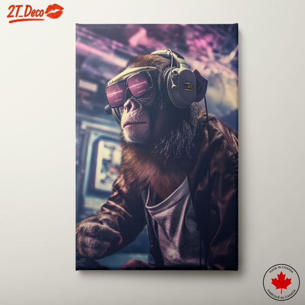 Cool Monkey with Headphones and Sunglasses
