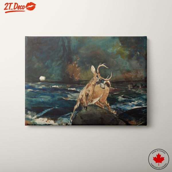 Deer in Watercolor Landscape Art