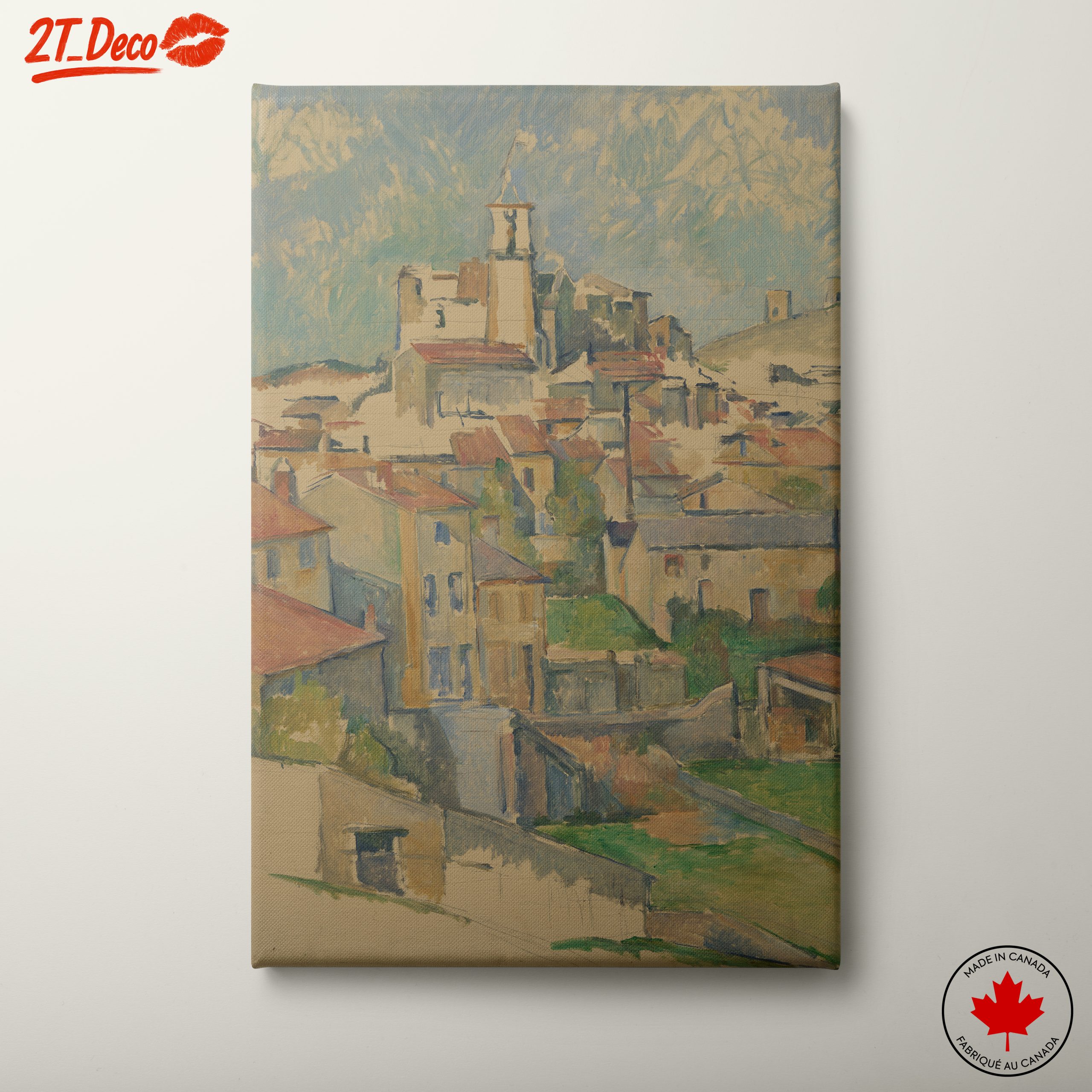 Vibrant Abstract Landscape of a Village