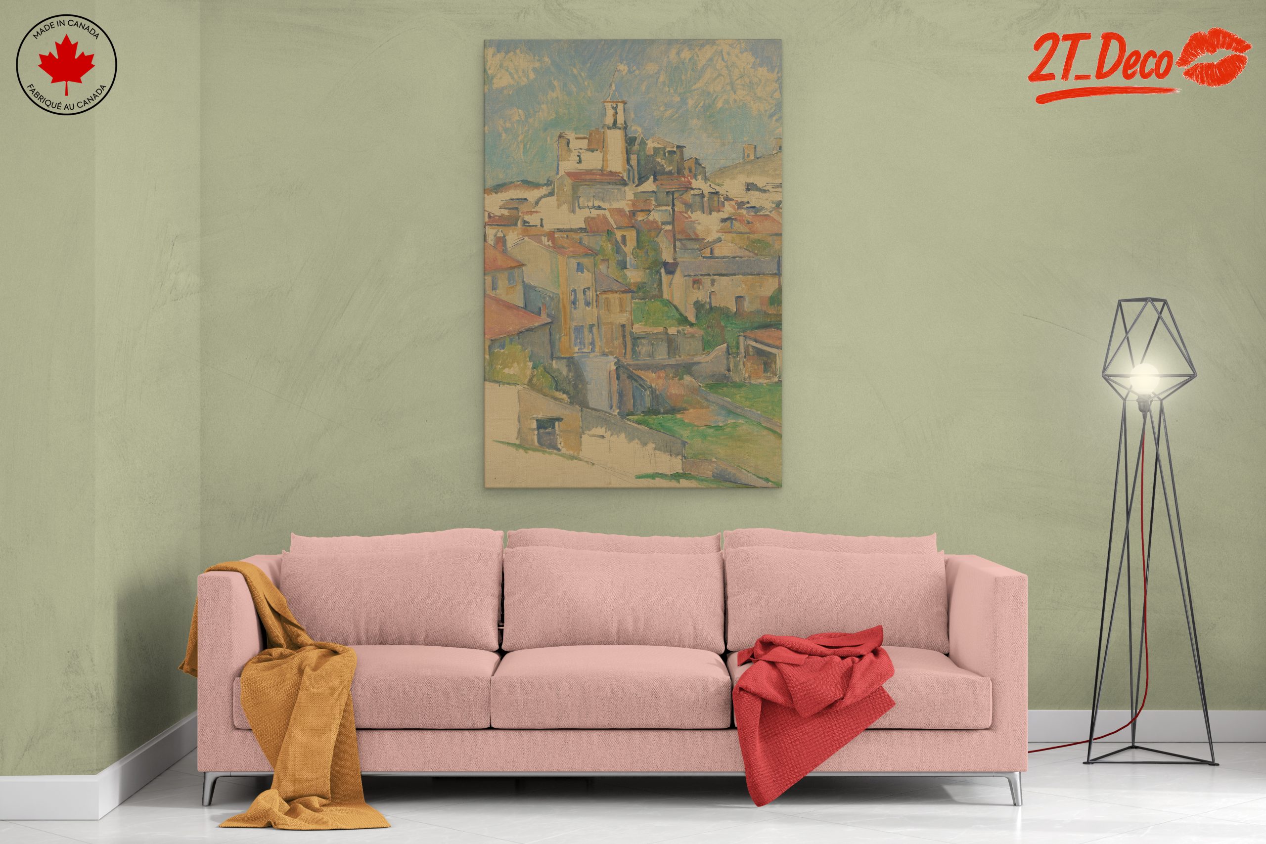 Vibrant Abstract Landscape of a Village - Image 2