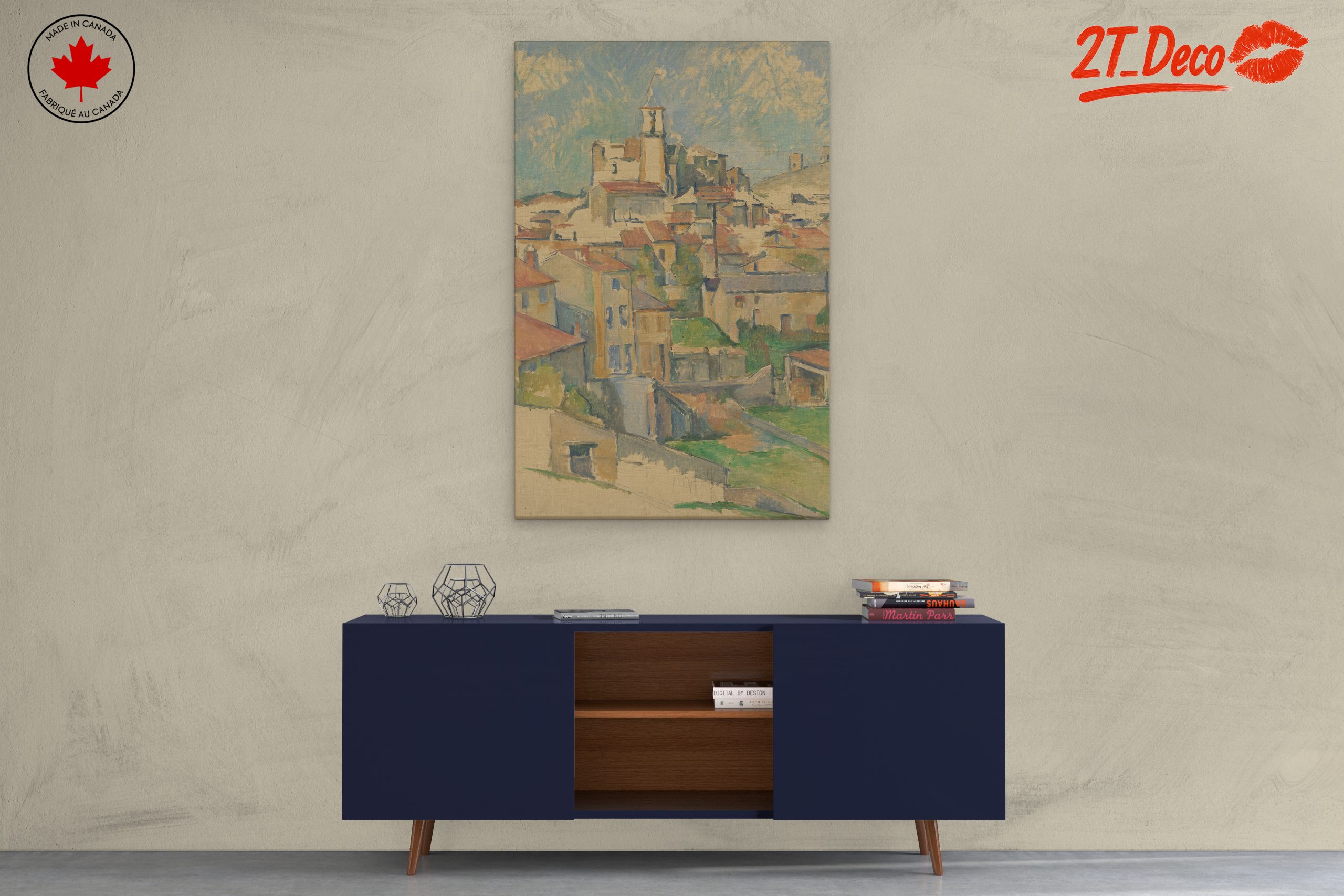 Vibrant Abstract Landscape of a Village - Image 3