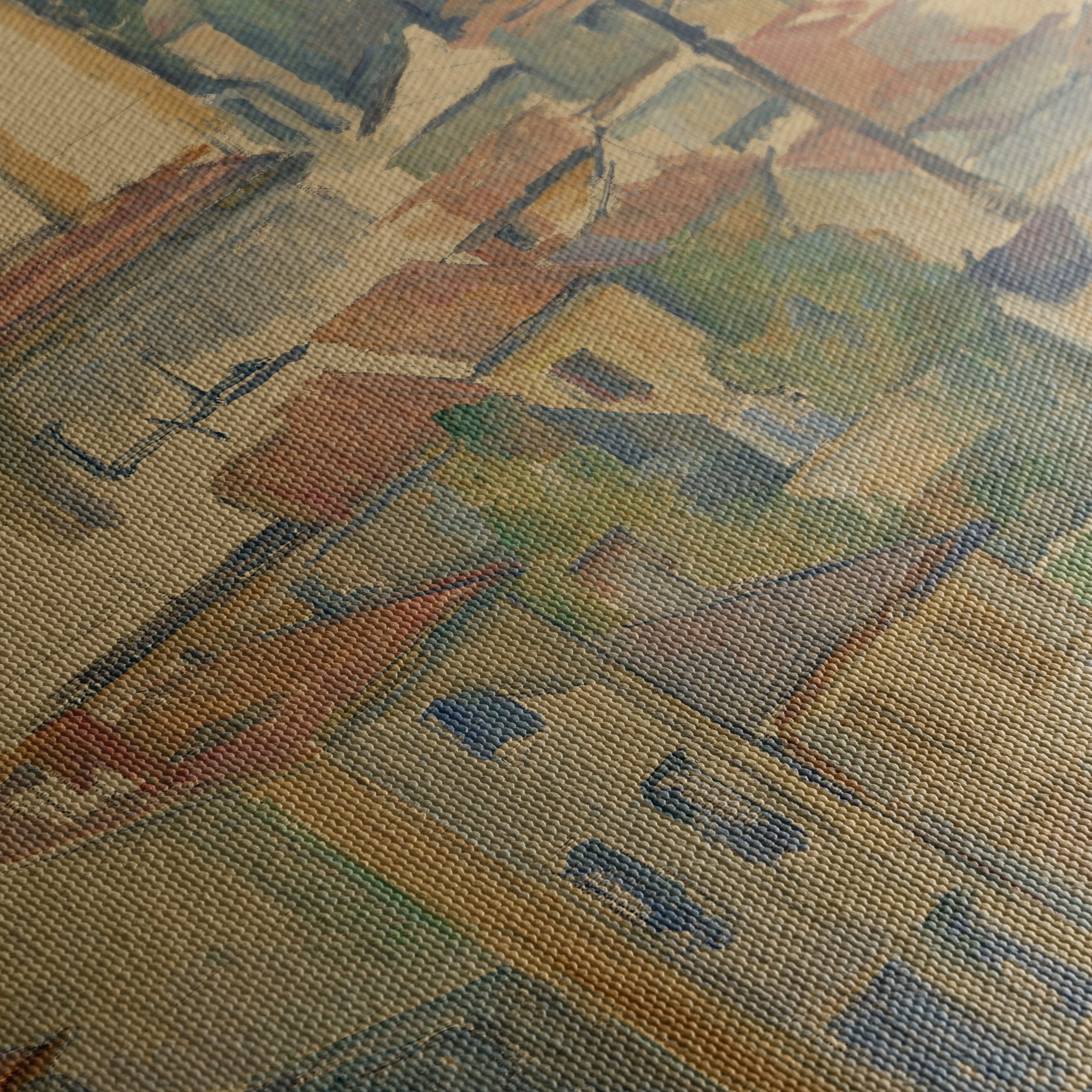 Vibrant Abstract Landscape of a Village - Image 5