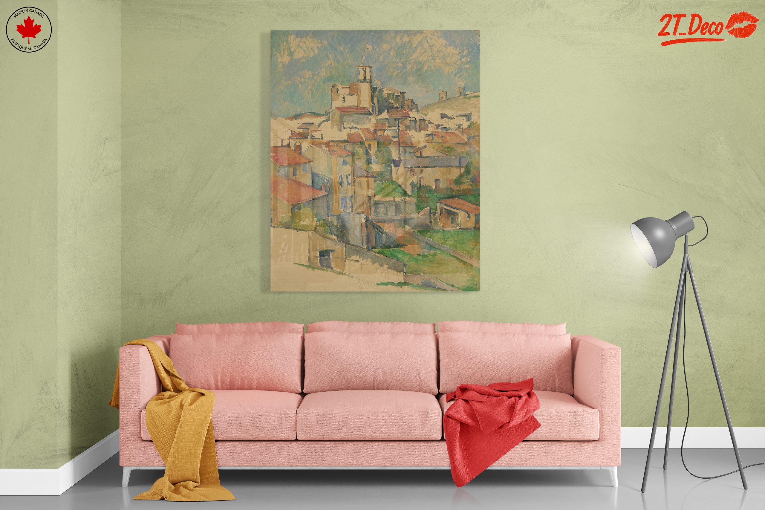Vibrant Abstract Landscape of a Village - Image 7