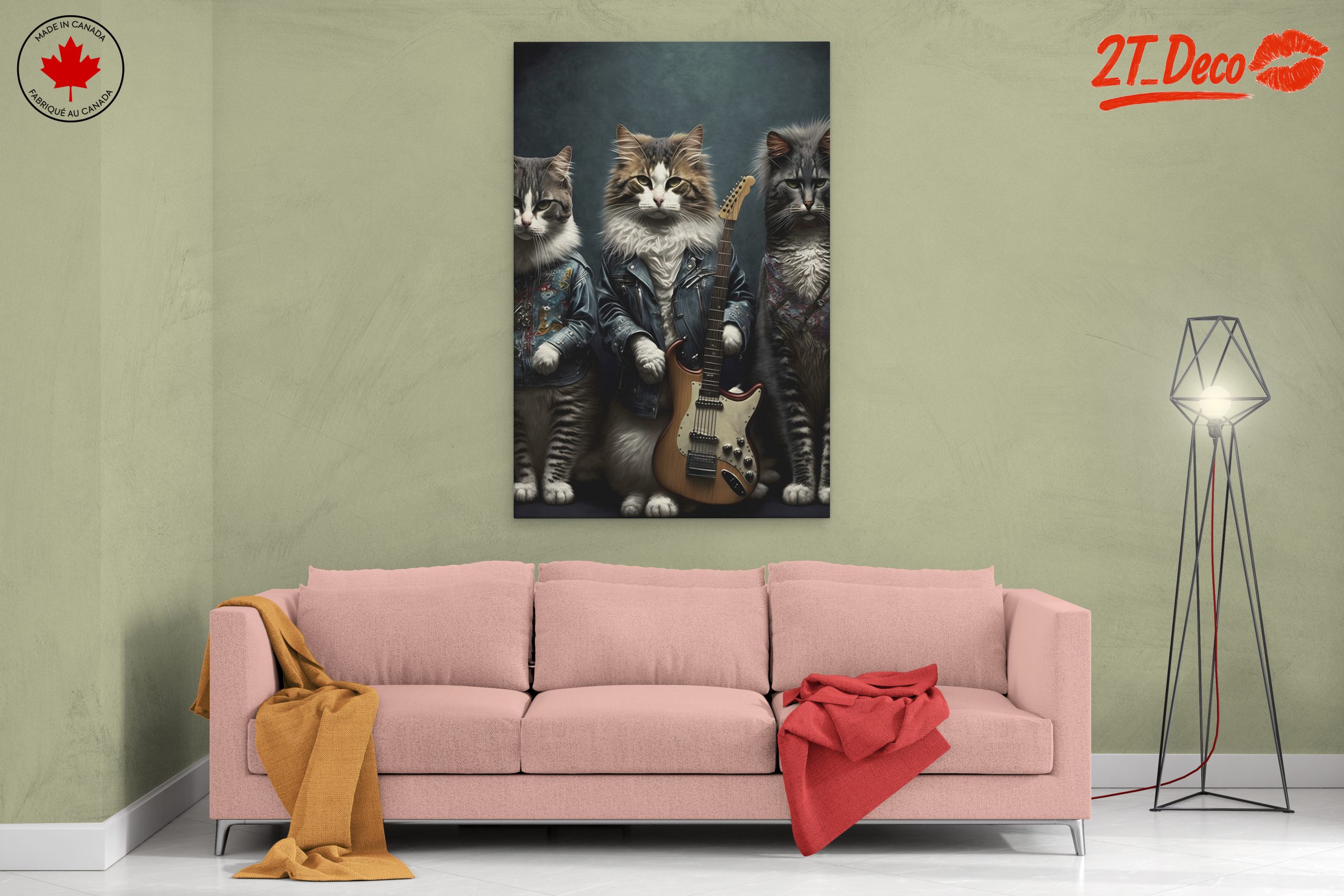 Cool Cats with Guitars Art - Image 2
